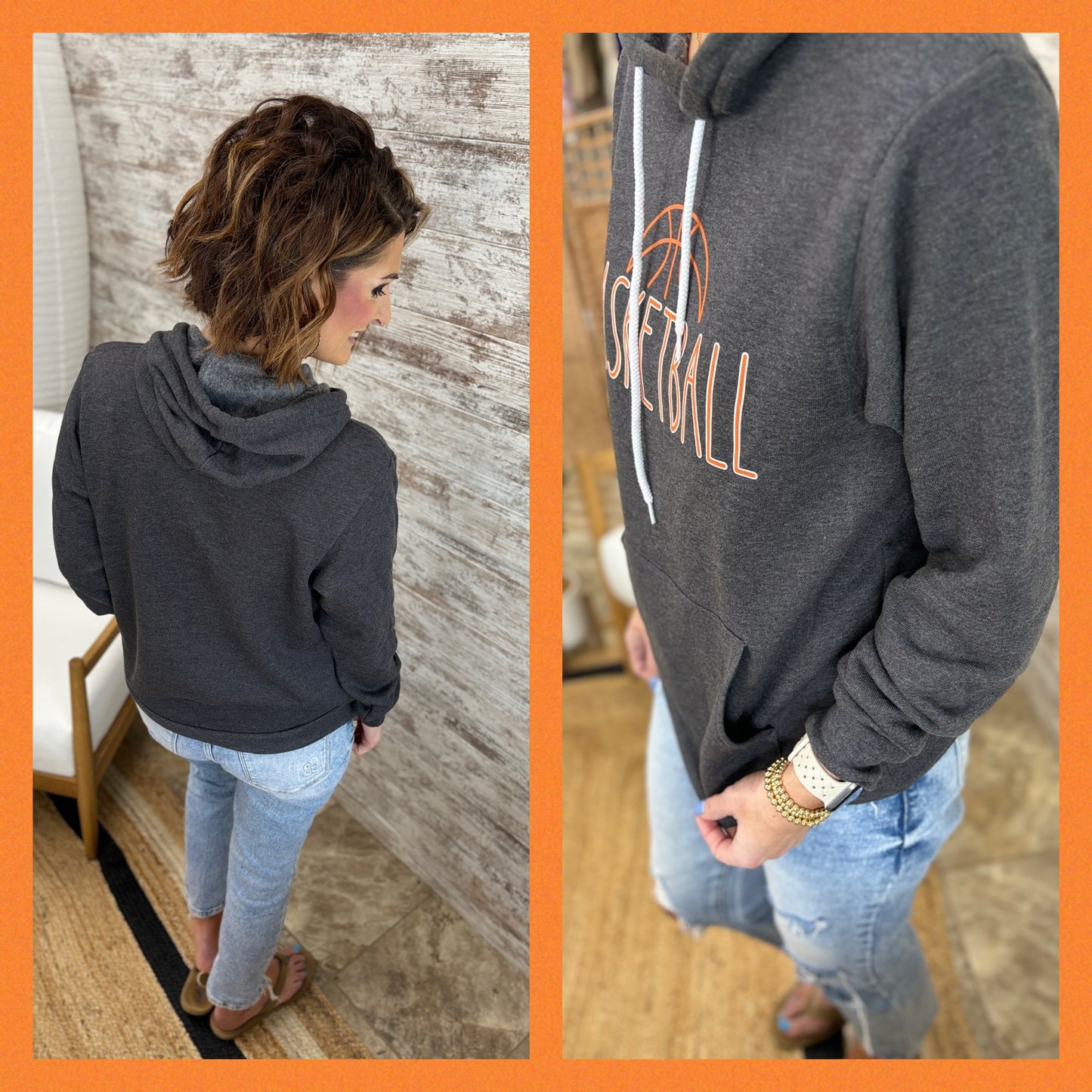 Basketball Deep Charcoal Bella Soft Hoodie