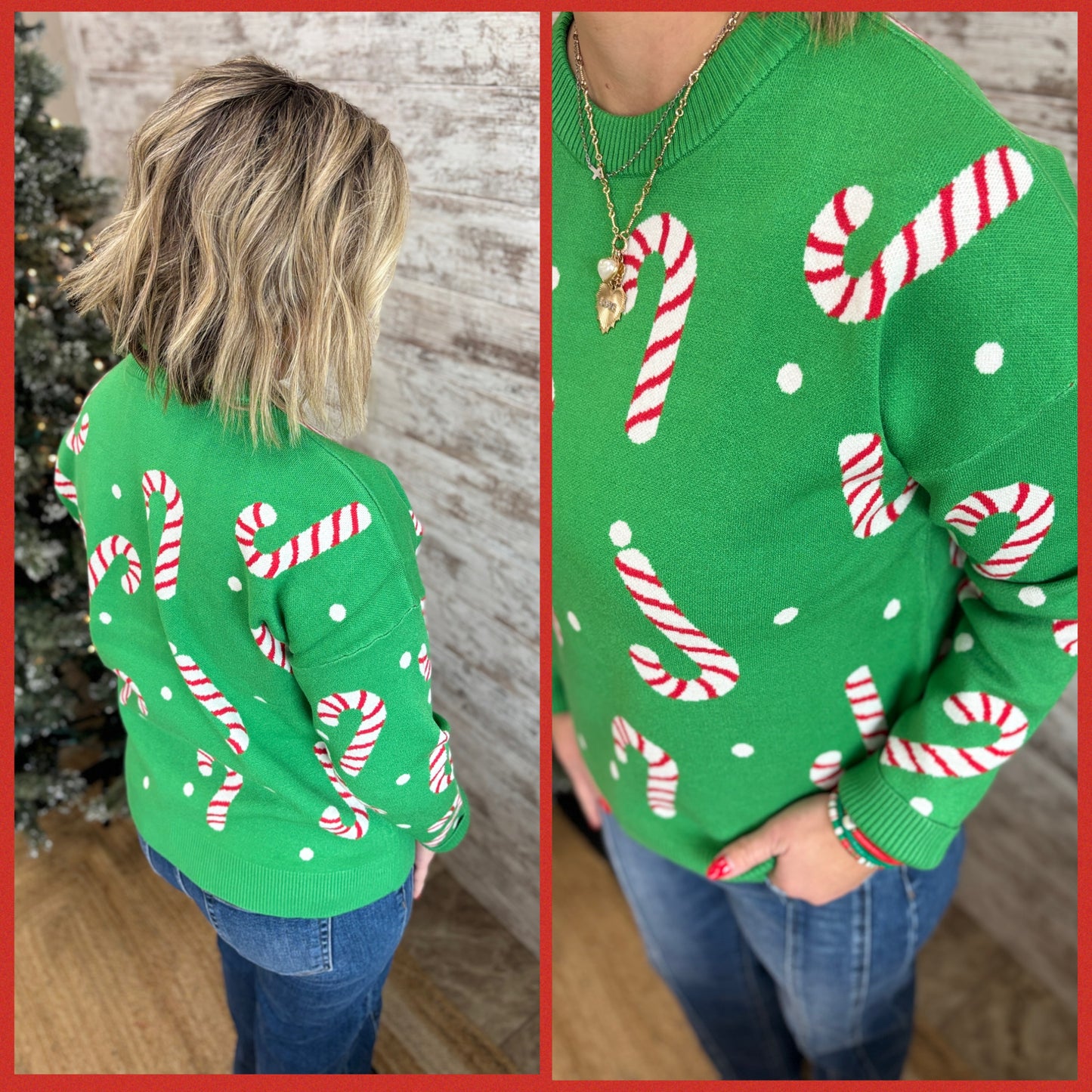 Christmas Candy Cane Sweater ~ 2 Colors