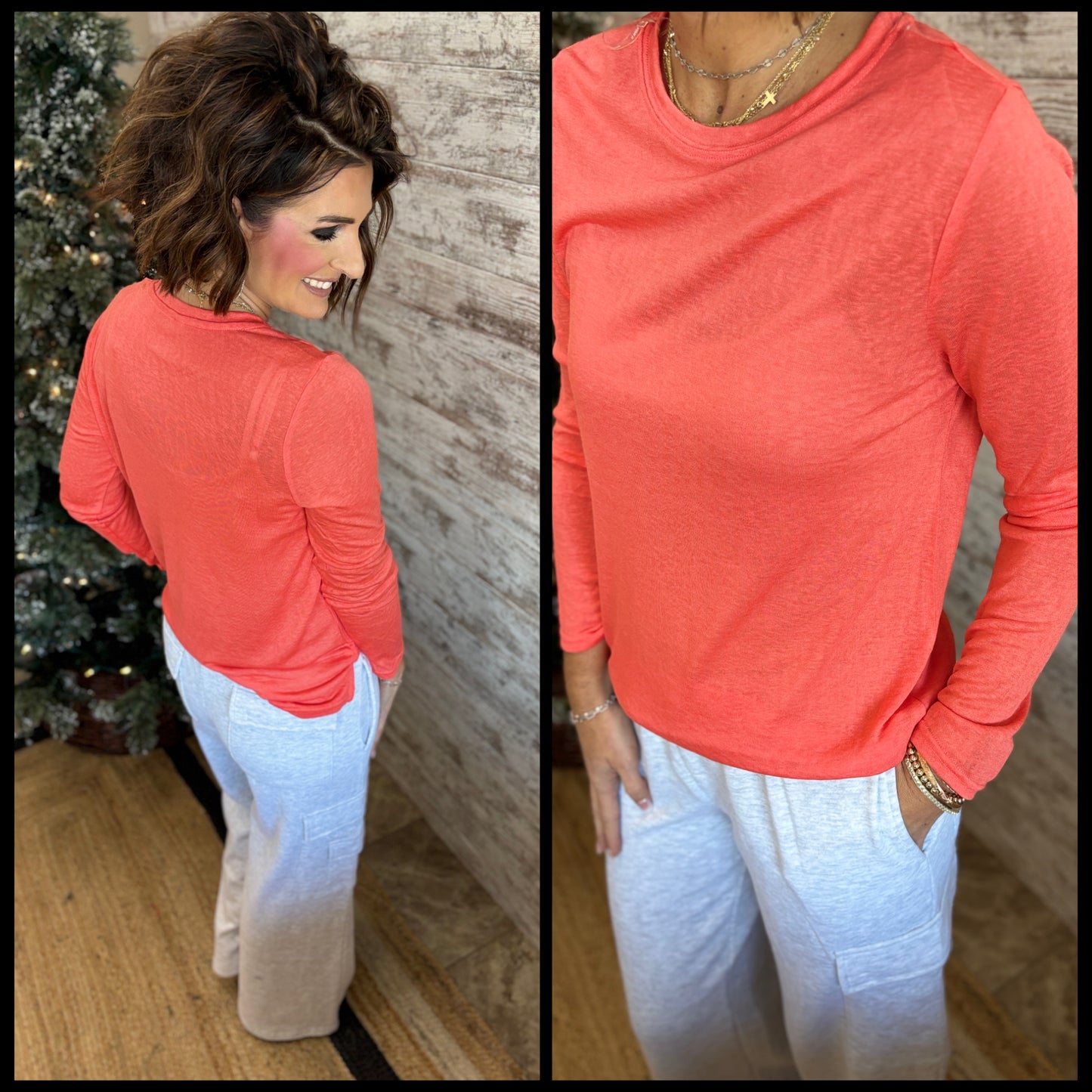 Burnout Long Sleeve Tee-2 Colors **DOORBUSTER**