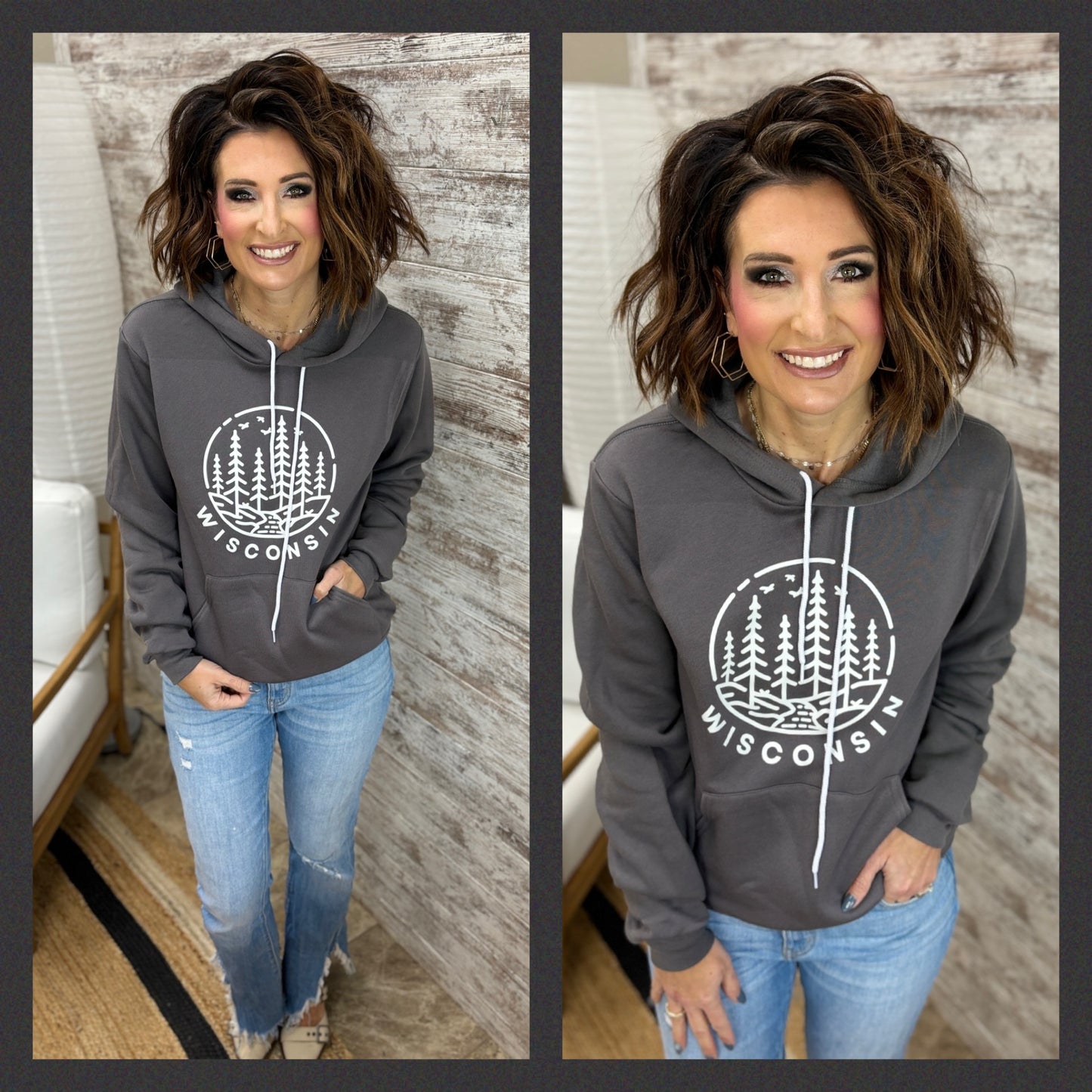 Wisconsin Woods Bella Canvas Hoodie~ 2 Colors