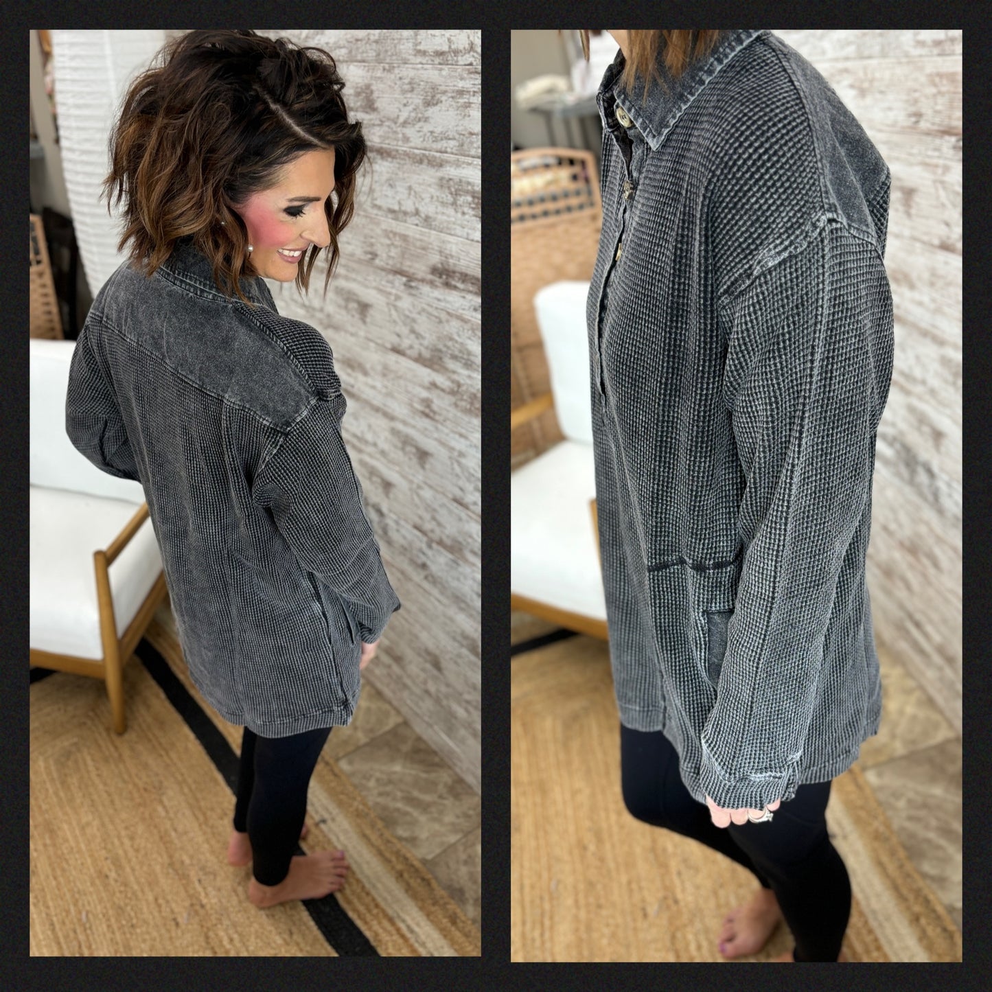 Mineral Wash Waffle Tunic ~ 3 Colors