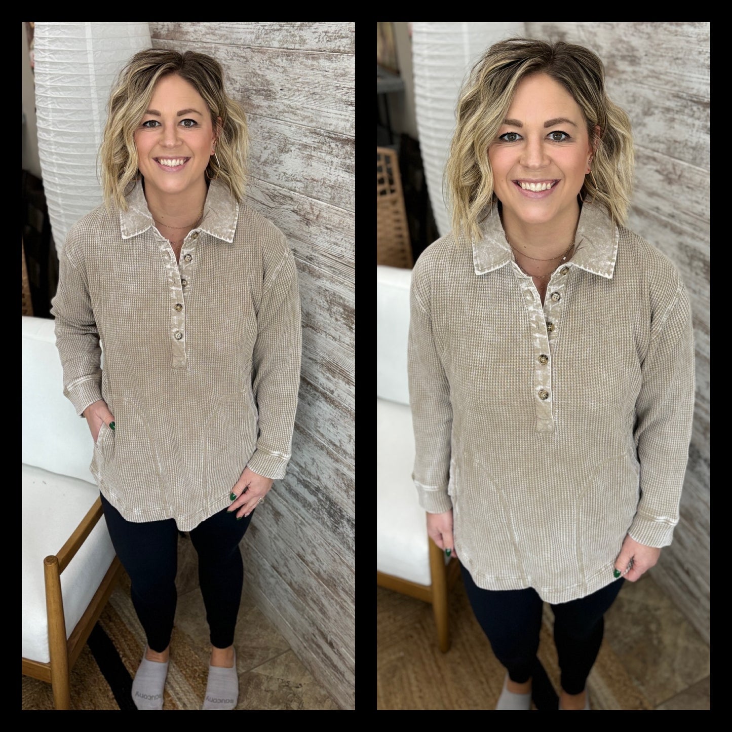 Mineral Wash Waffle Tunic ~ 3 Colors