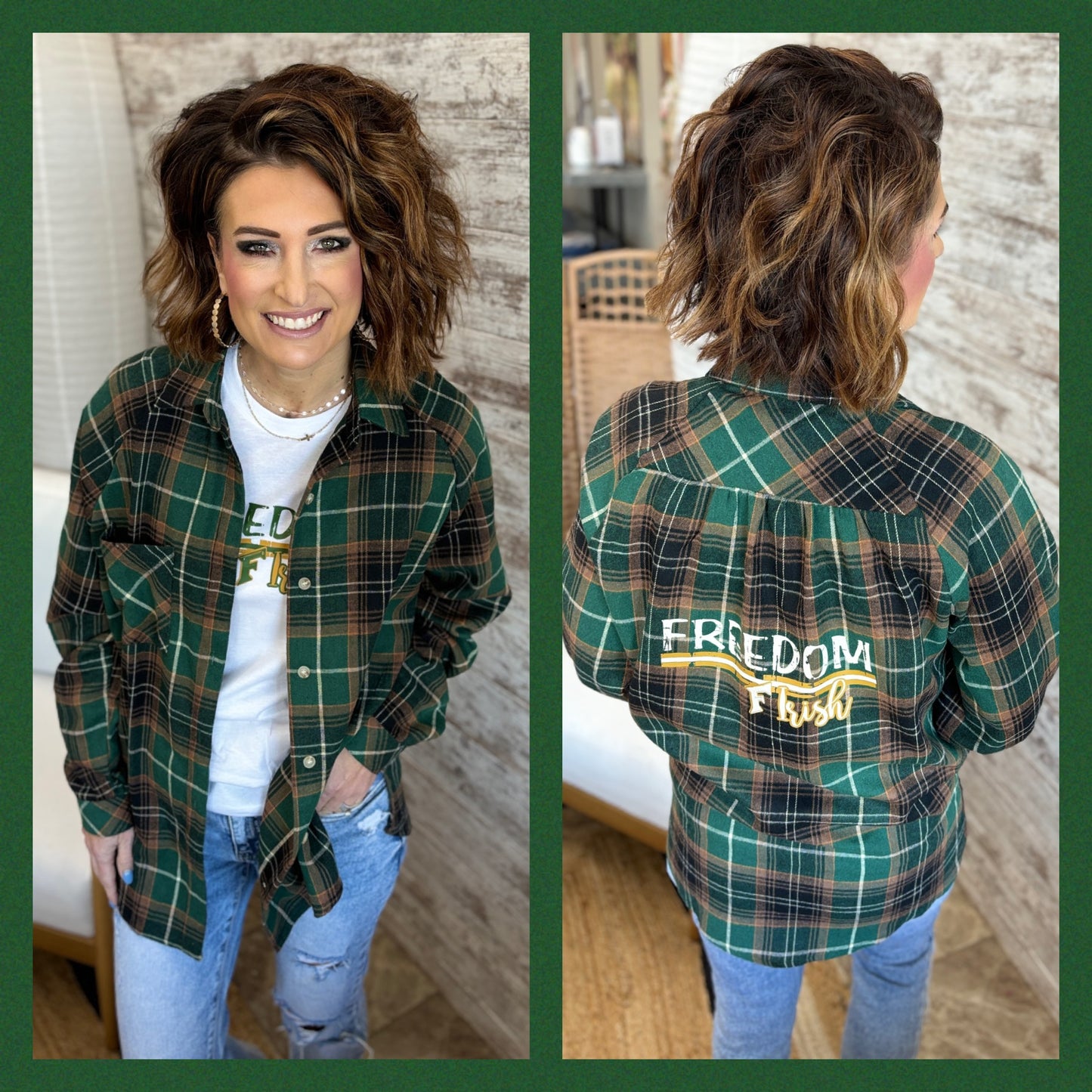Freedom Irish Green Plaid Flannel