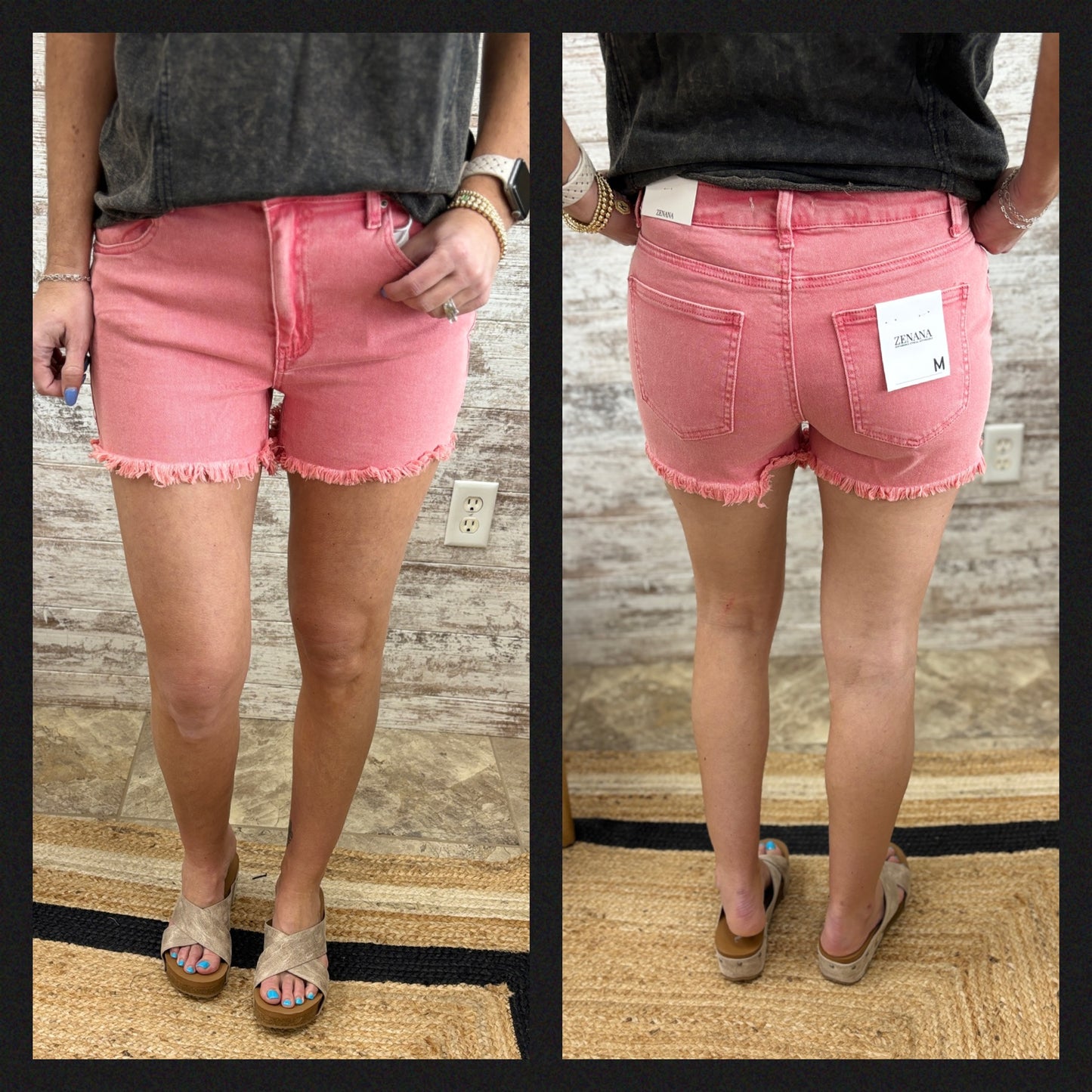 Zenana Ash Cut Off Shorts DMP-1841A~ 4 Colors
