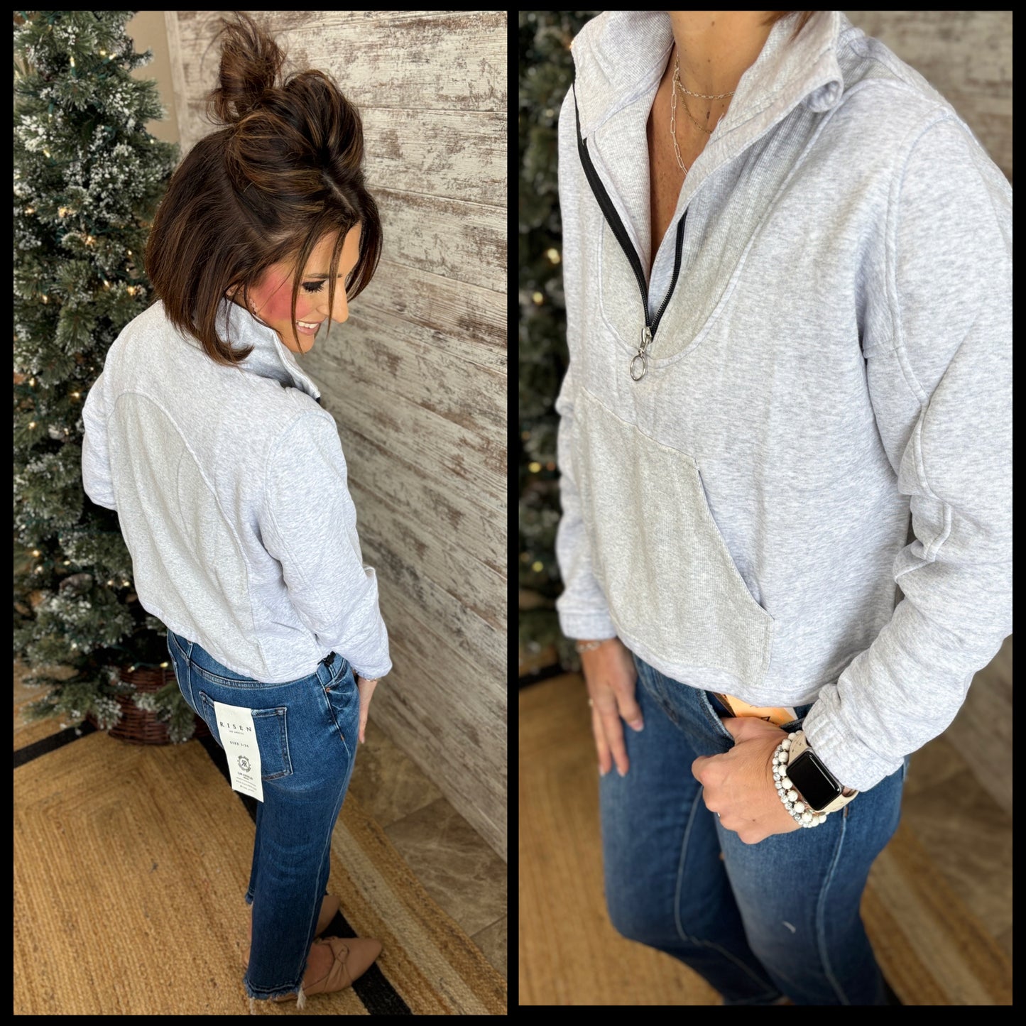 Funnel Neck Half Zip Pullover ~ 2 Colors