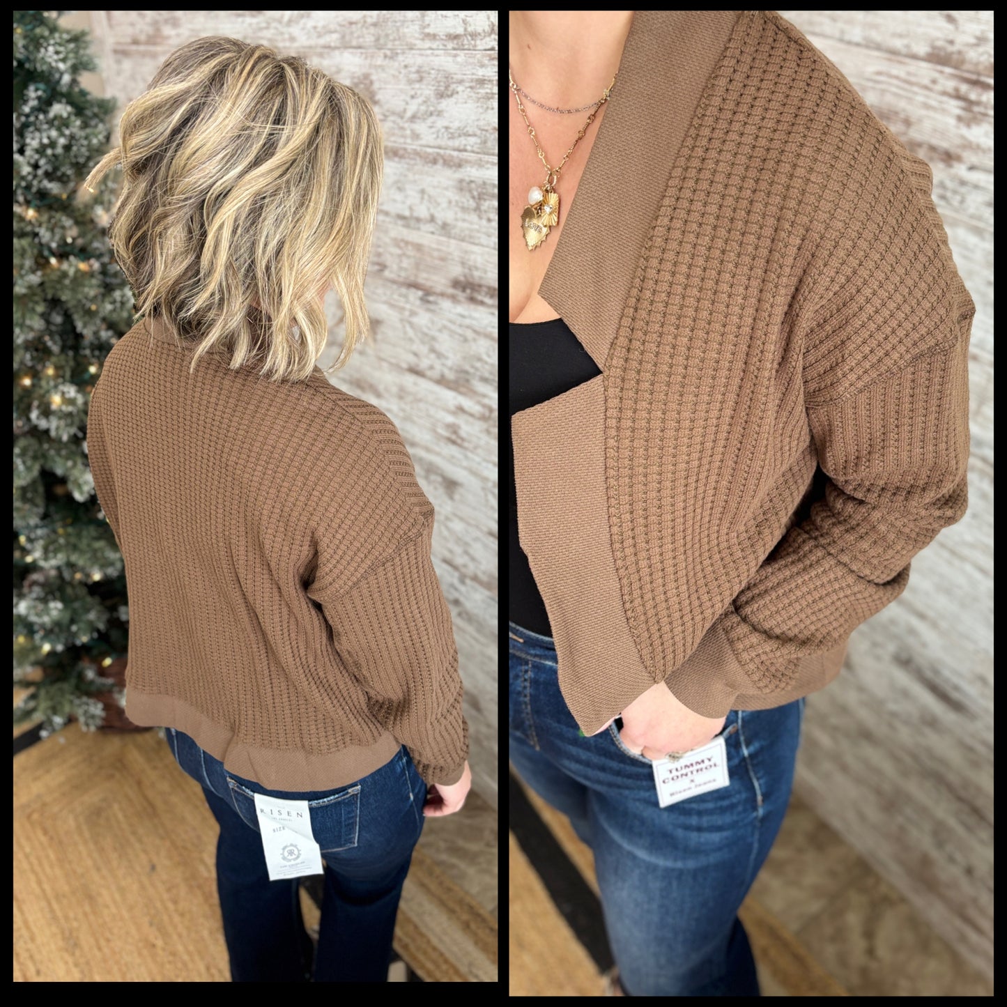 Waffle Knit Cardigan ~ 2 Colors