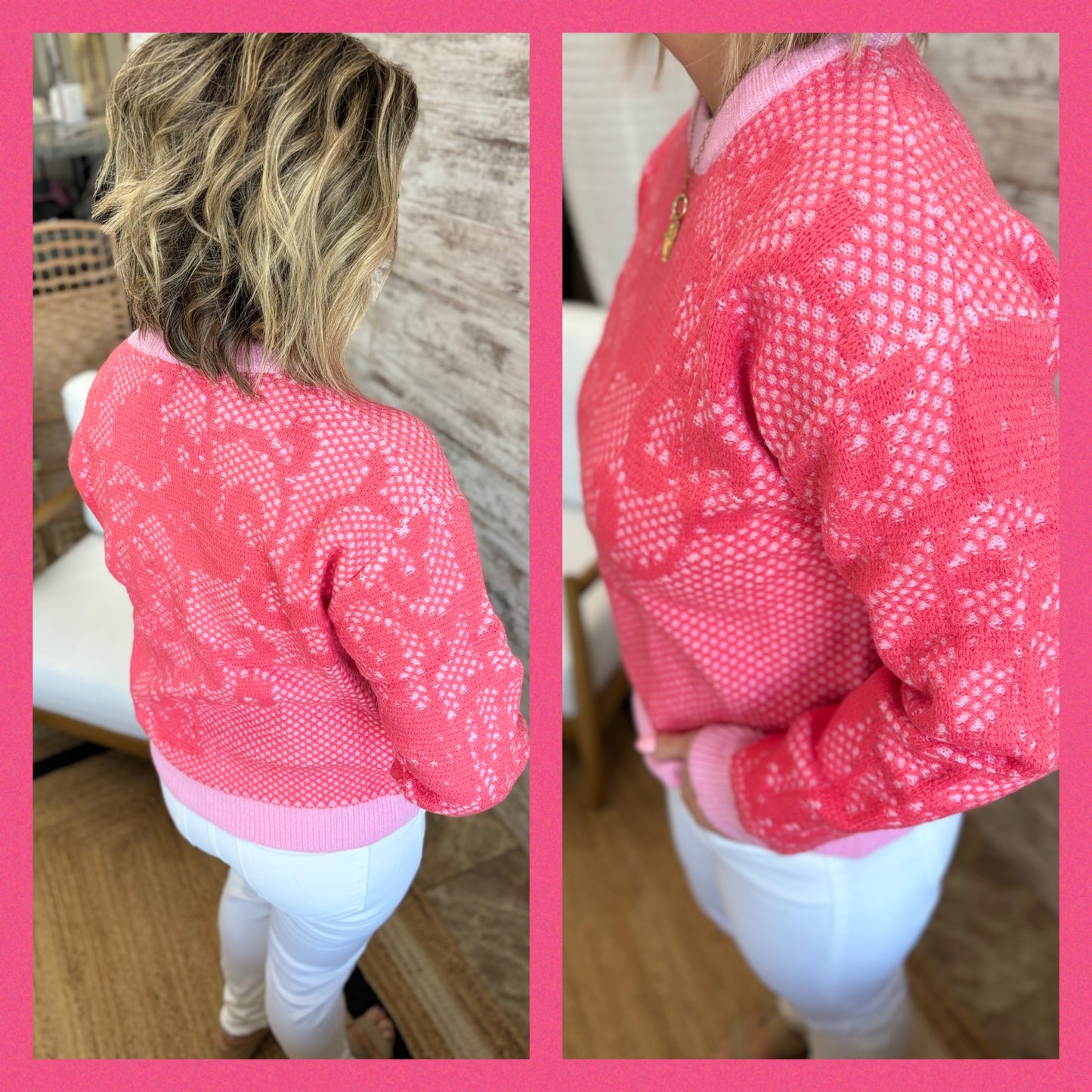 LACE KNIT PATTERN SWEATER~ 2 Colors