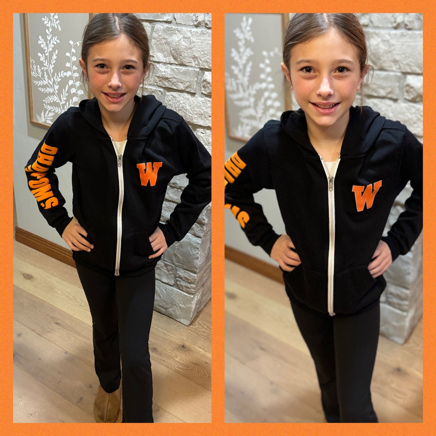 West DePere Phantoms Youth Bella Canvas Black Full Zip