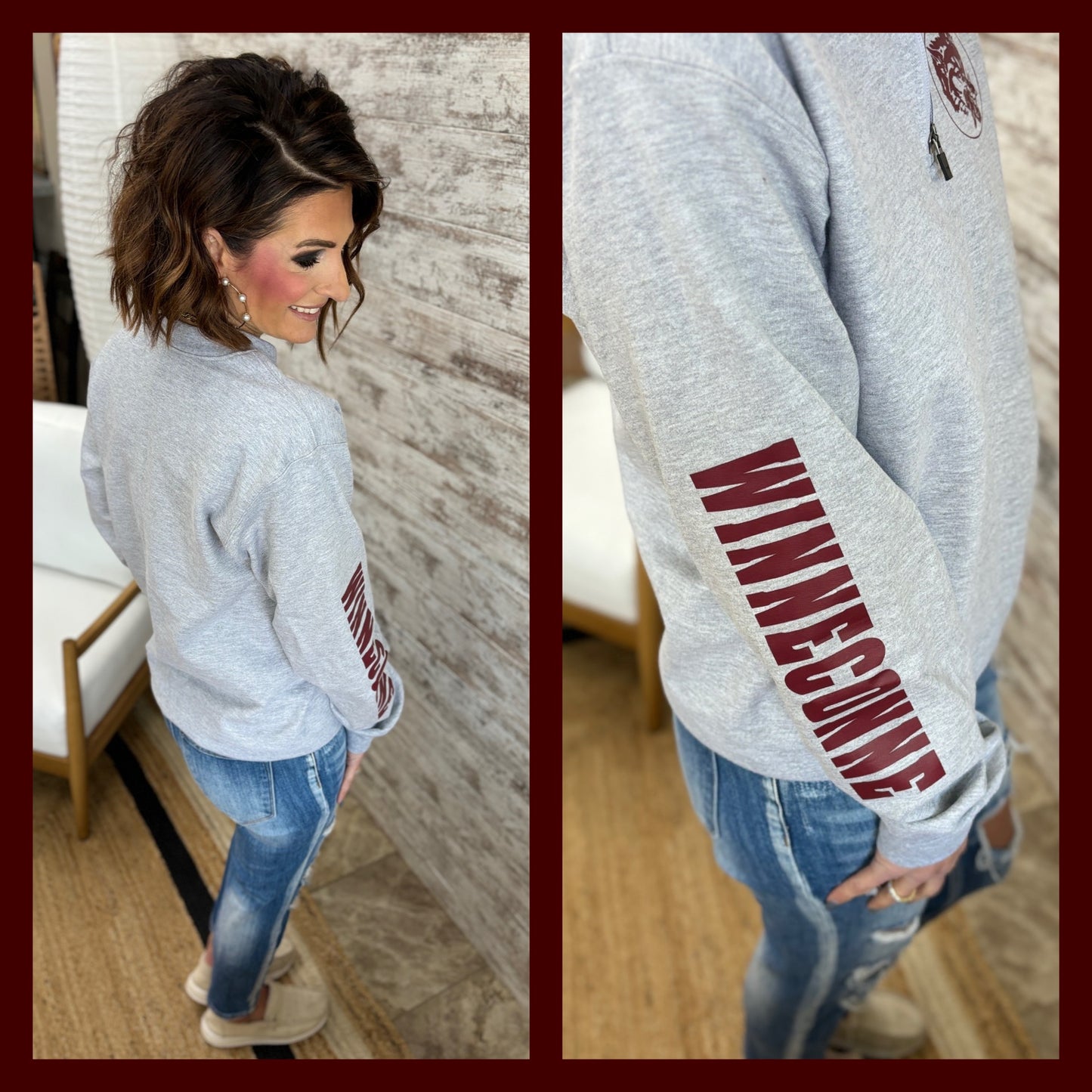 Winneconne Wolves Athletic Grey Gildan Softstyle 1/4 Zip Sweatshirt