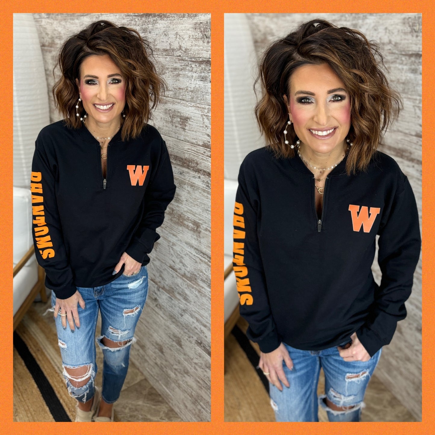 West DePere Phantoms Black Gildan Softstyle 1/4 Zip Sweatshirt