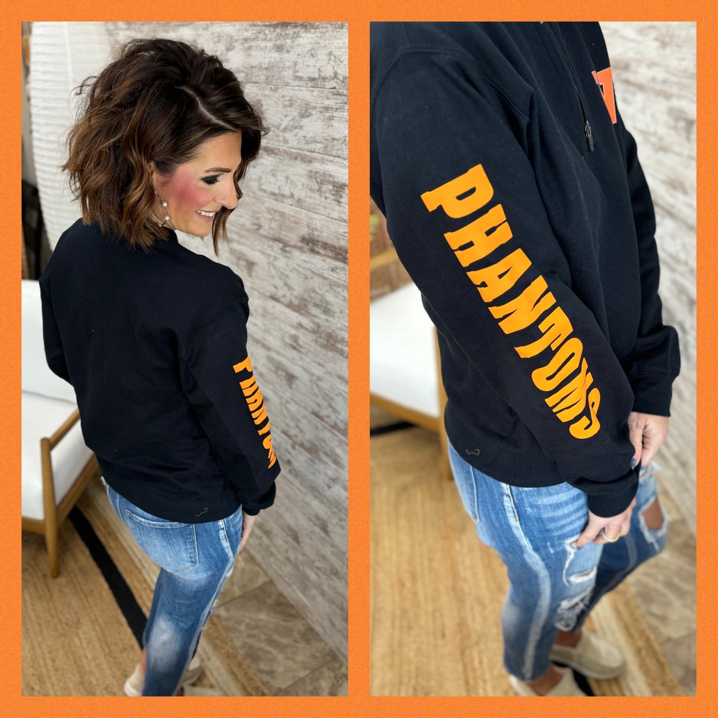 West DePere Phantoms Black Gildan Softstyle 1/4 Zip Sweatshirt