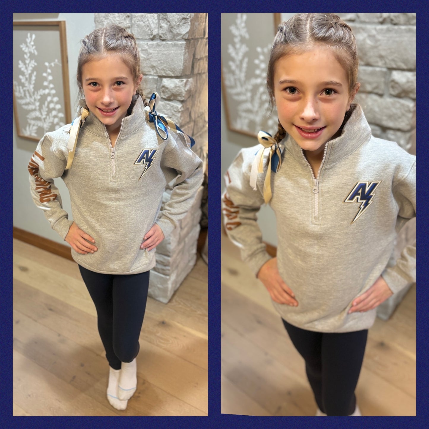 Appleton North Lightning Youth Enza Grey 1/4 Zip