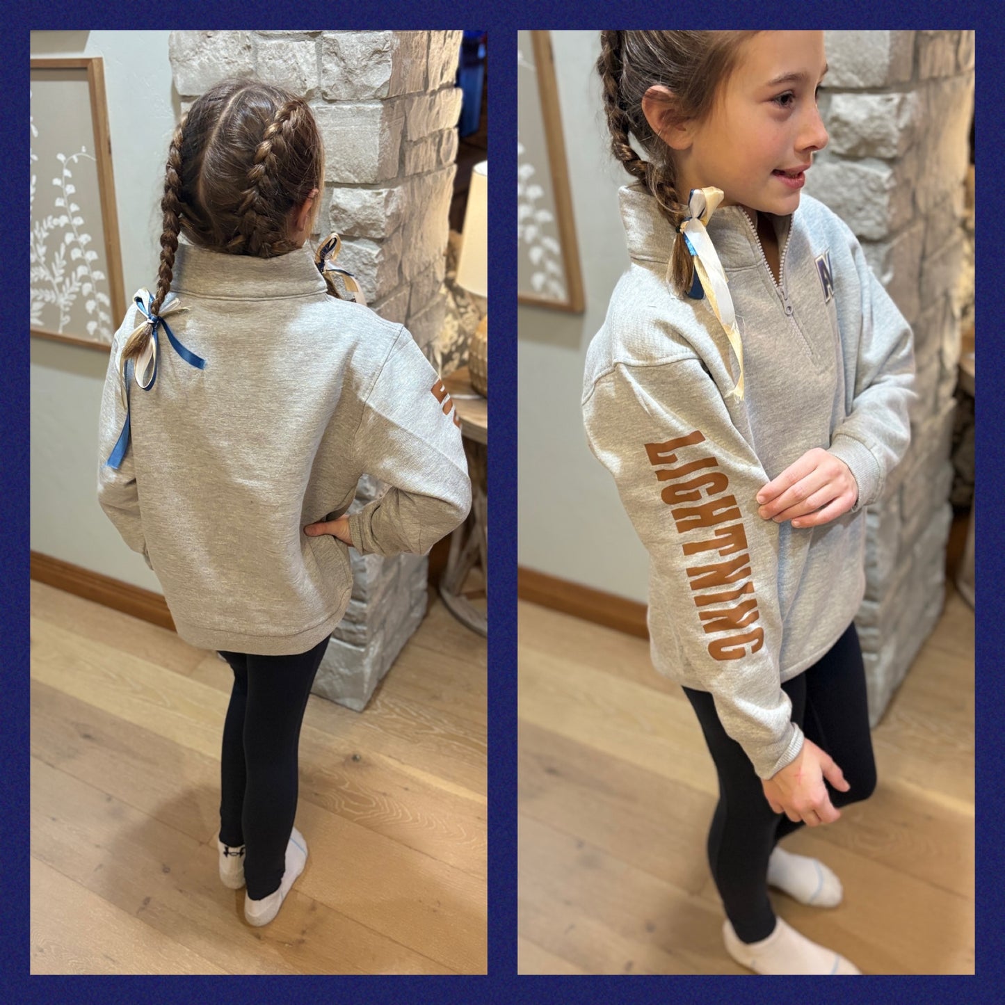 Appleton North Lightning Youth Enza Grey 1/4 Zip