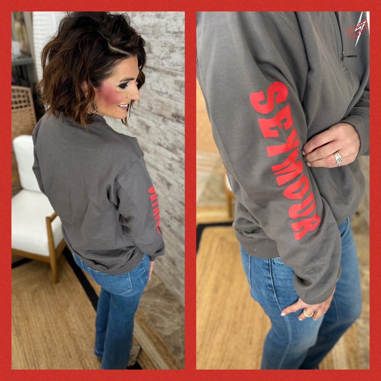 Seymour Thunder Dark Grey Gildan Softstyle 1/4 Zip Sweatshirt