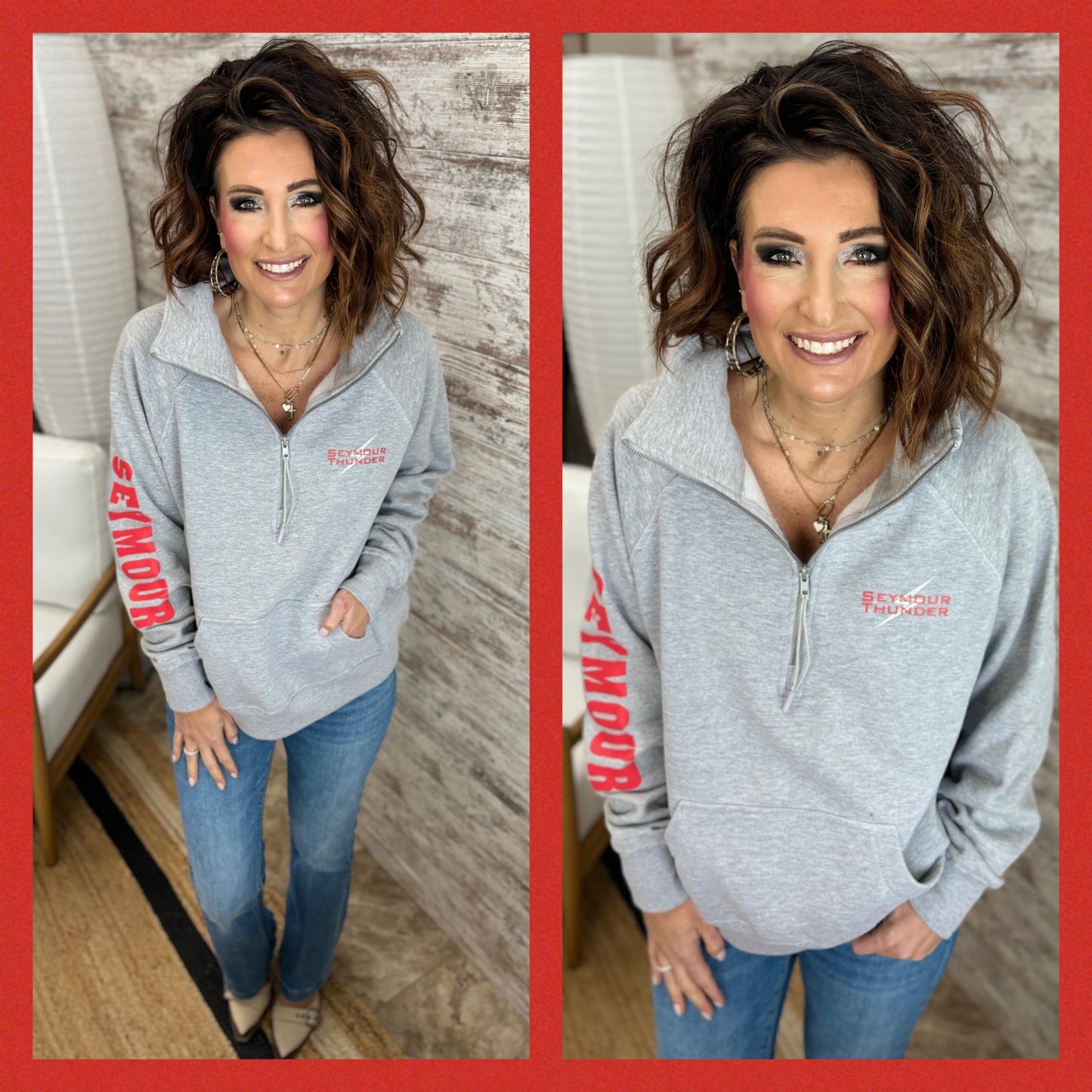 Seymour Thunder Enza Ladies Grey 1/4 Zip