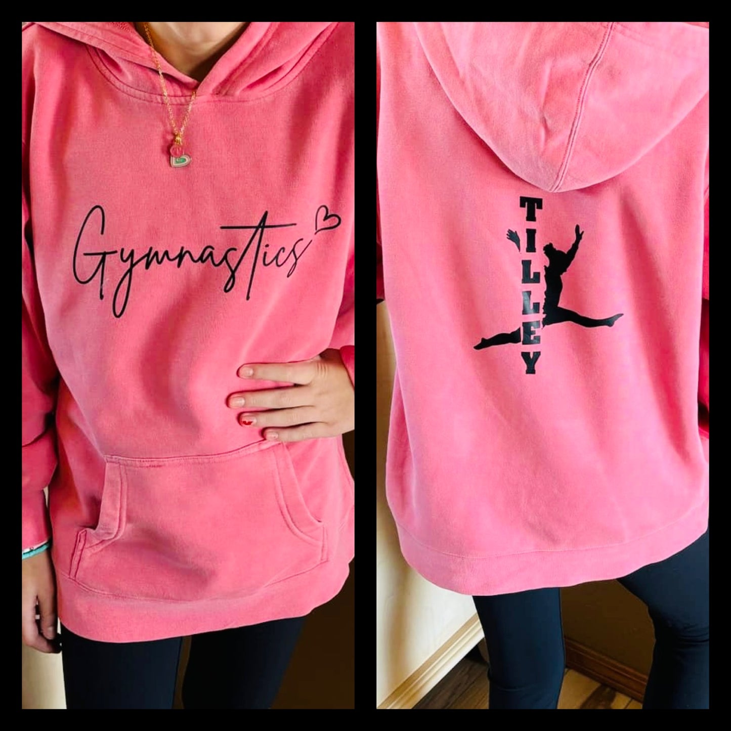 PERSONALIZED Gymnastics Independant Youth Pigment Dyed Hoodie ~ Several Colors