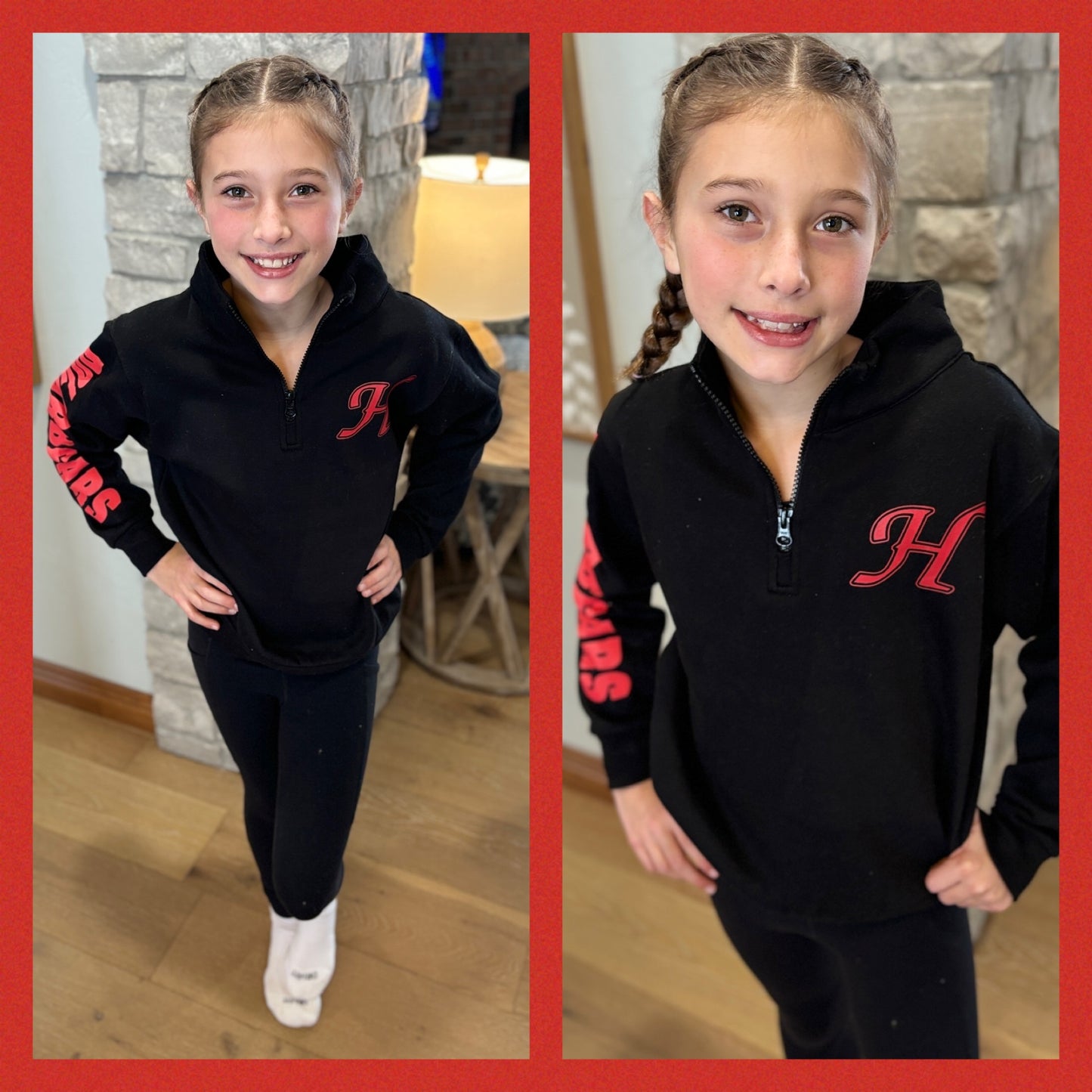 Hortonville Polar Bears Enza Black 1/4 Zip