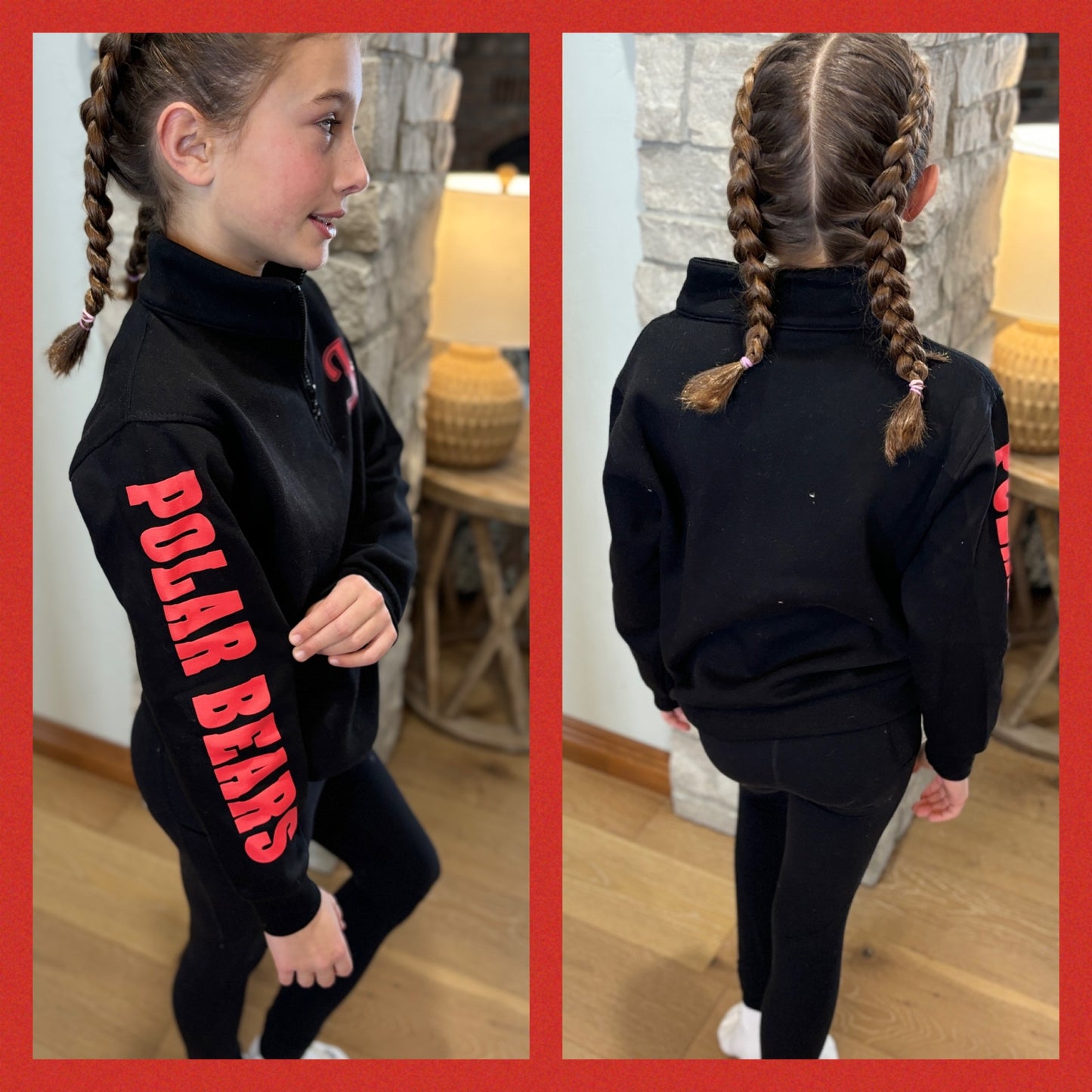 Hortonville Polar Bears Enza Black 1/4 Zip