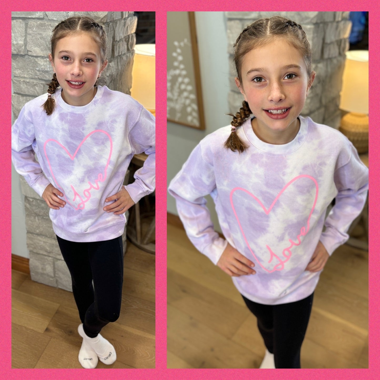 Love Purple Swirl Crew Neck ~ Youth And Adult ~ Final Sale
