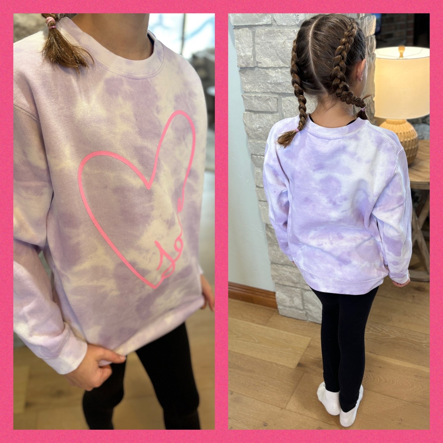 Love Purple Swirl Crew Neck ~ Youth And Adult ~ Final Sale