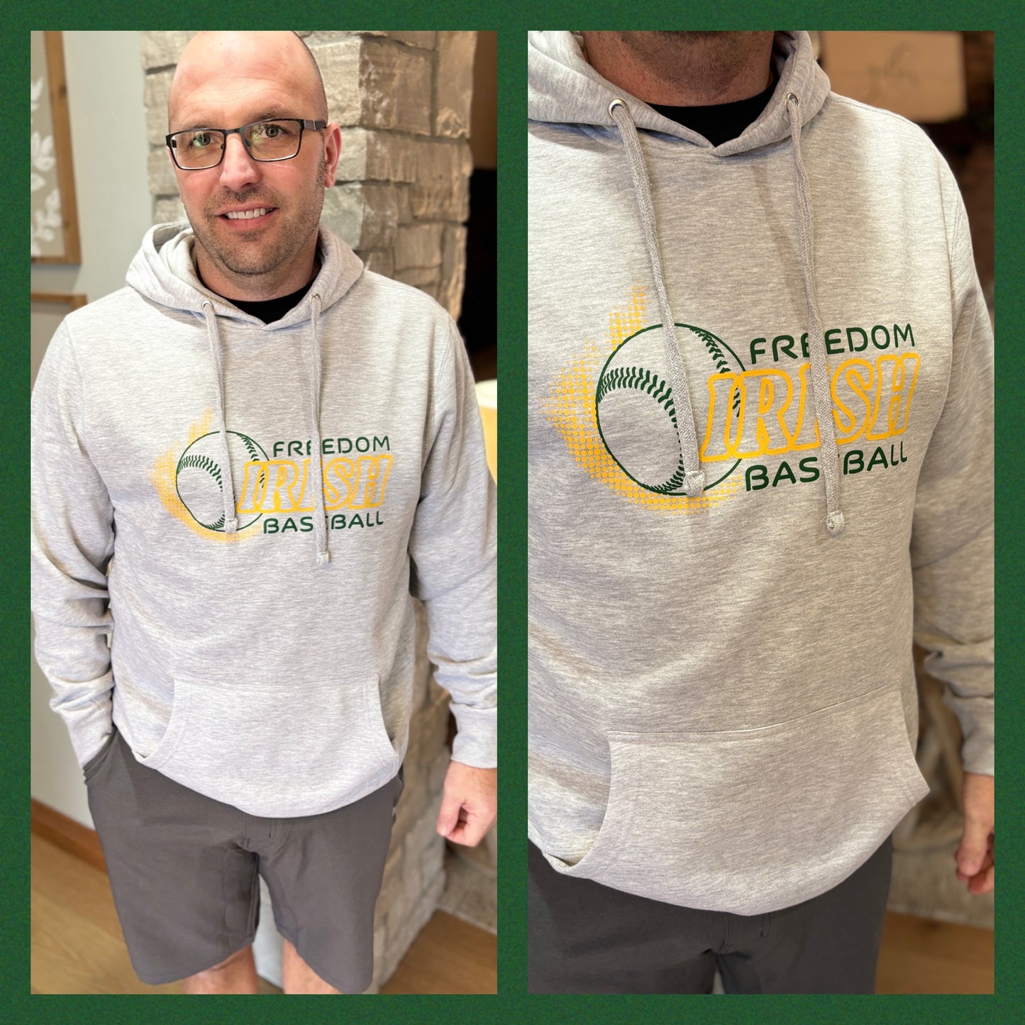 Freedom Irish Baseball District Hoodie~ 2 Colors