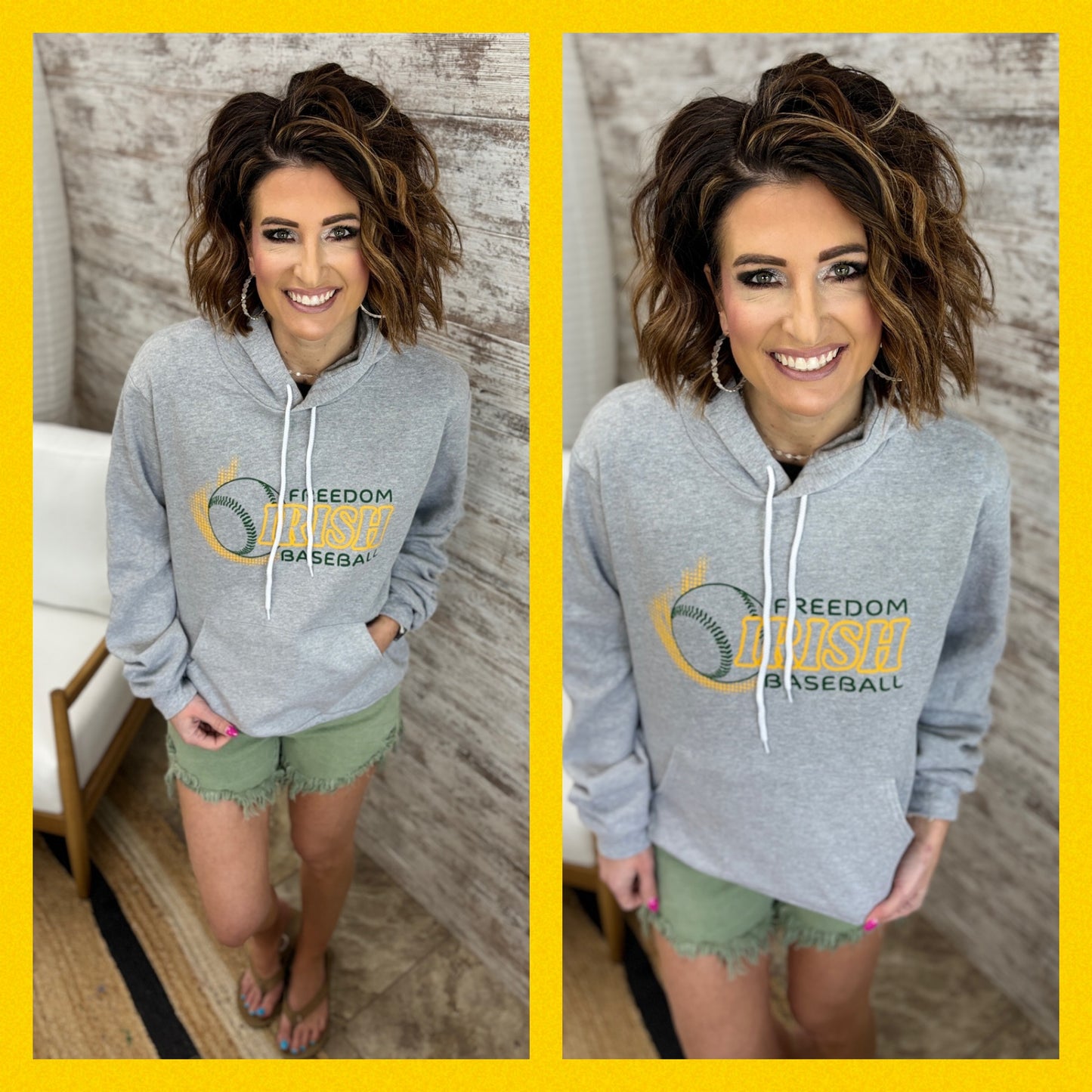Freedom Irish Baseball Bella Canvas Hoodie ~ 2 Colors