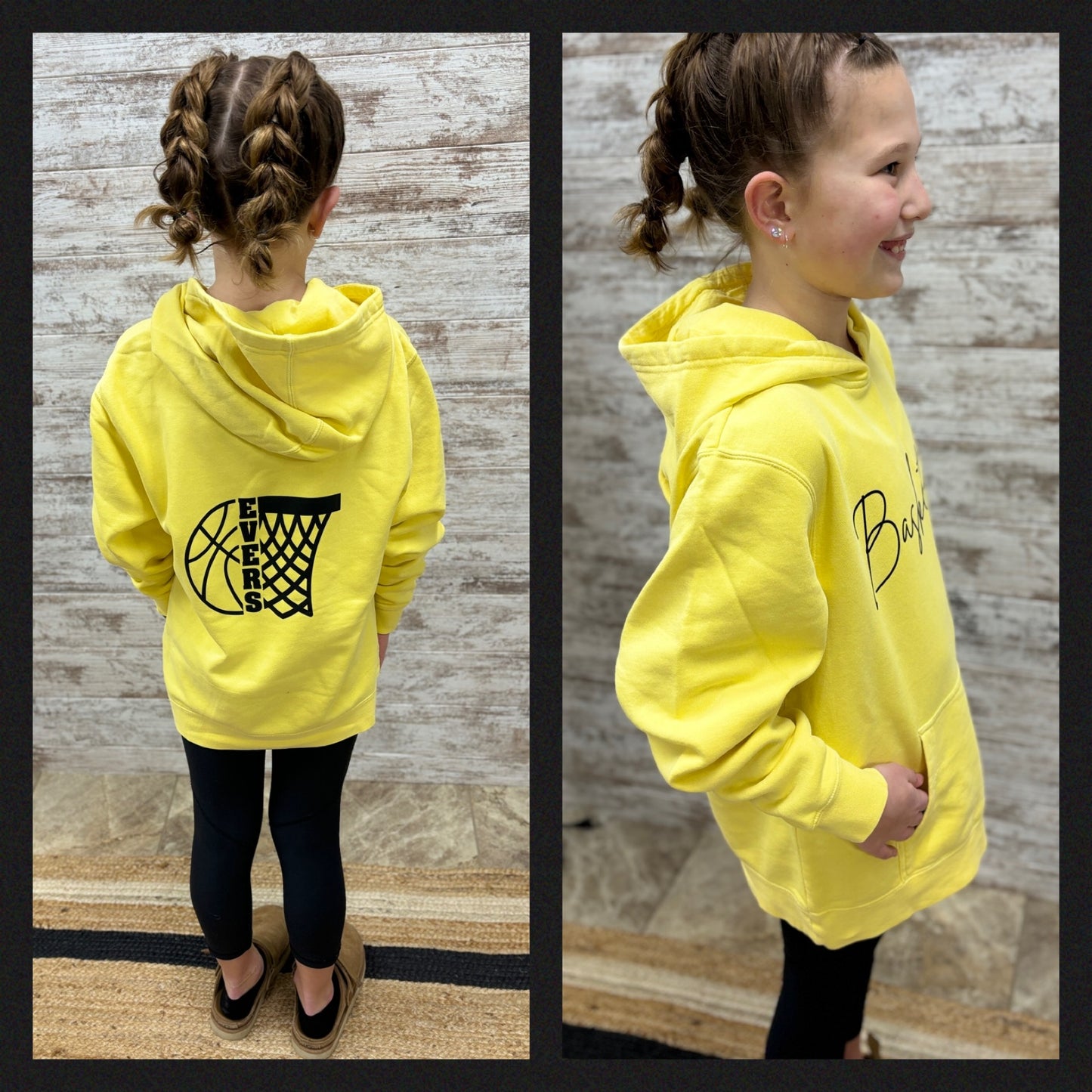 PERSONALIZED Basketball Independent Youth Pigment Dyed Hoodie ~ Several Colors