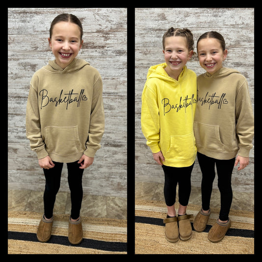 PERSONALIZED Basketball Independent Youth Pigment Dyed Hoodie ~ Several Colors