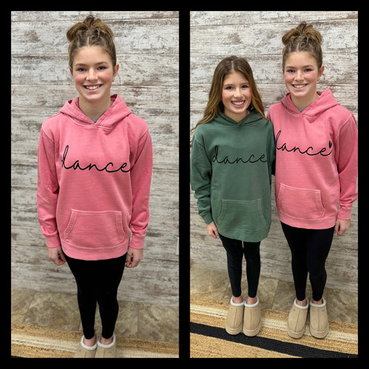 PERSONALIZED Dance Independent Youth Pigment Dyed Hoodie ~ Several Colors