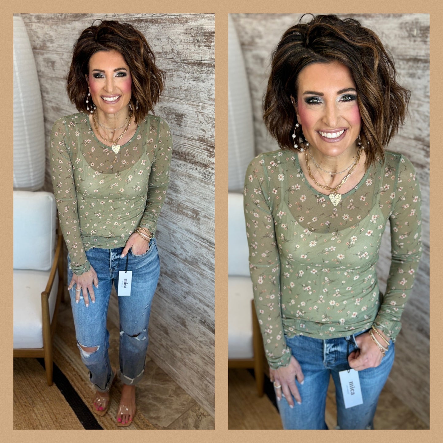 Floral Mesh Top ~ 3 Colors