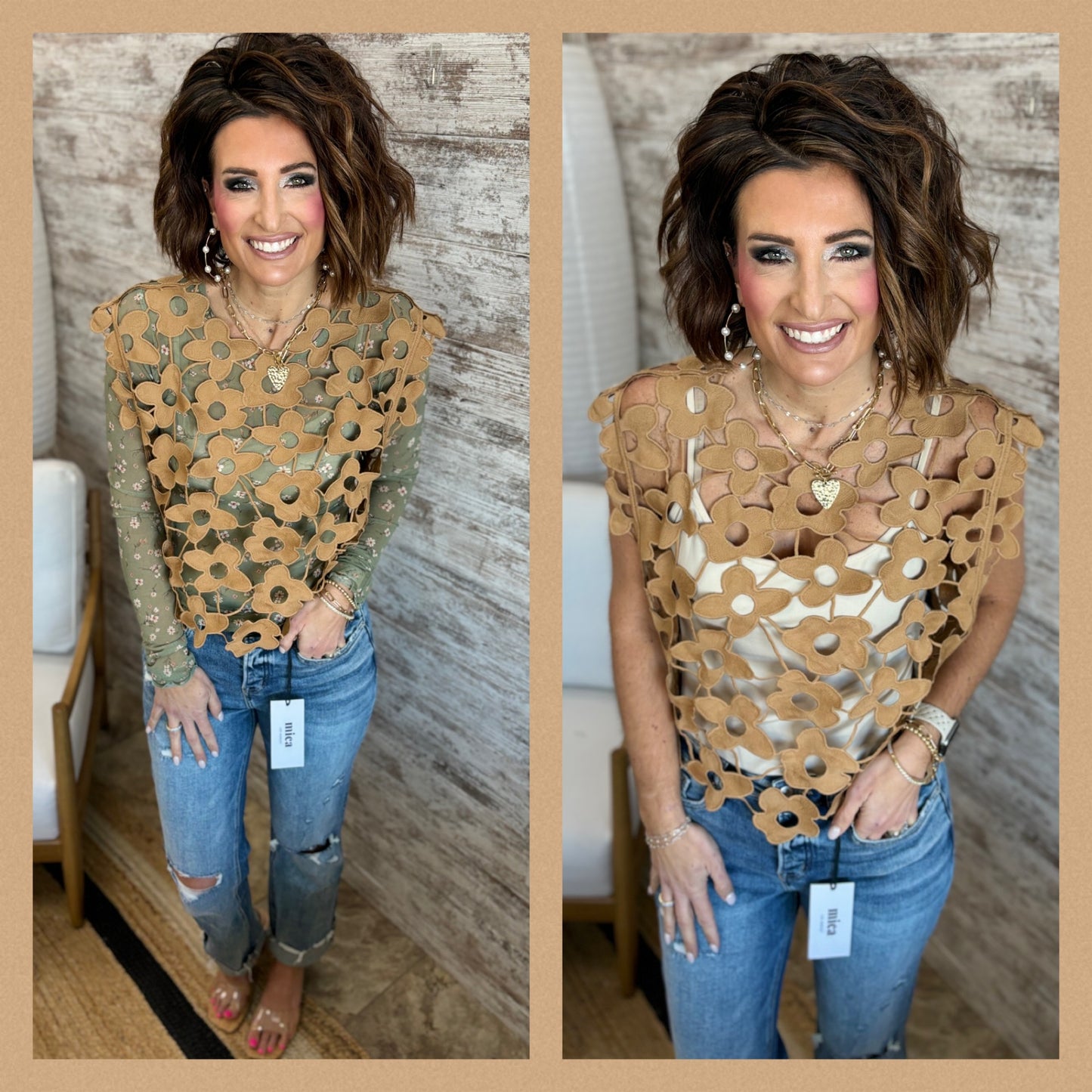 Floral Lace Vest Top ~ 2 Colors
