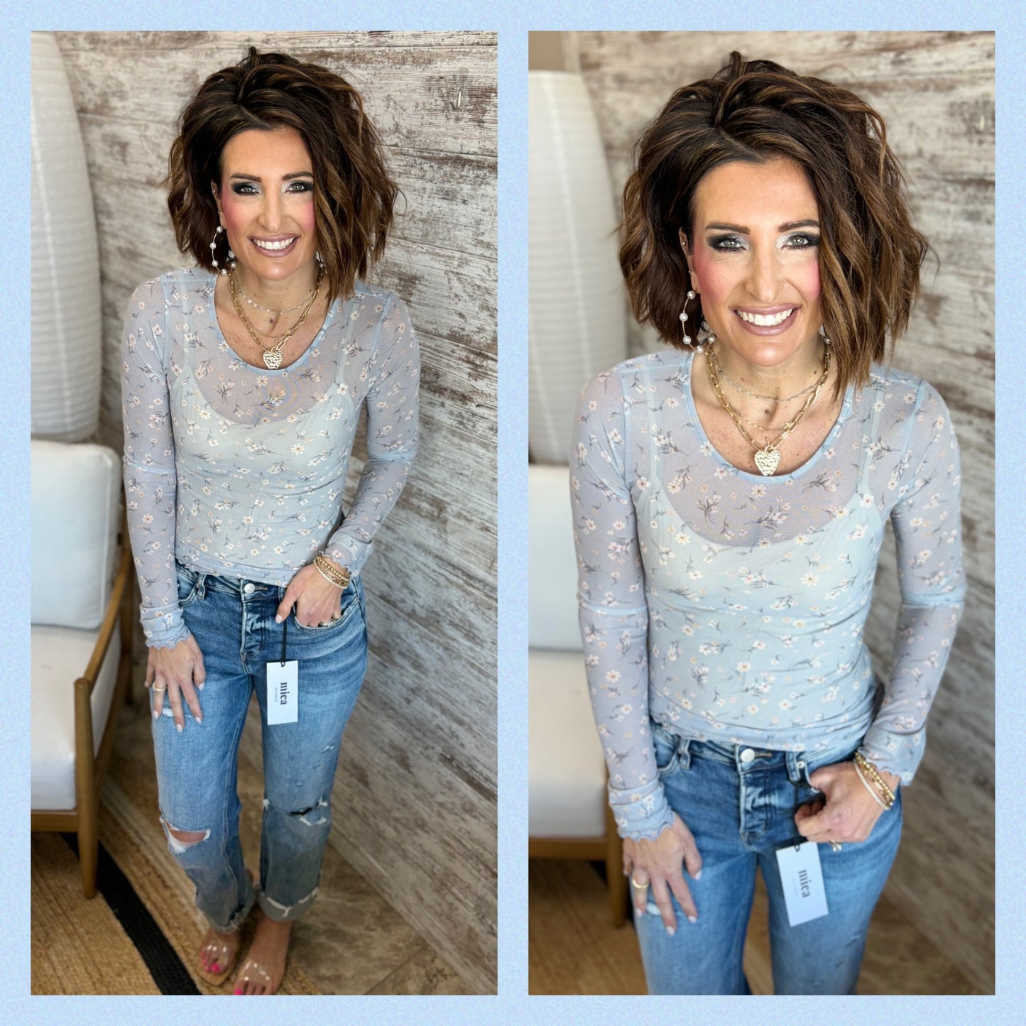 Floral Mesh Top ~ 3 Colors