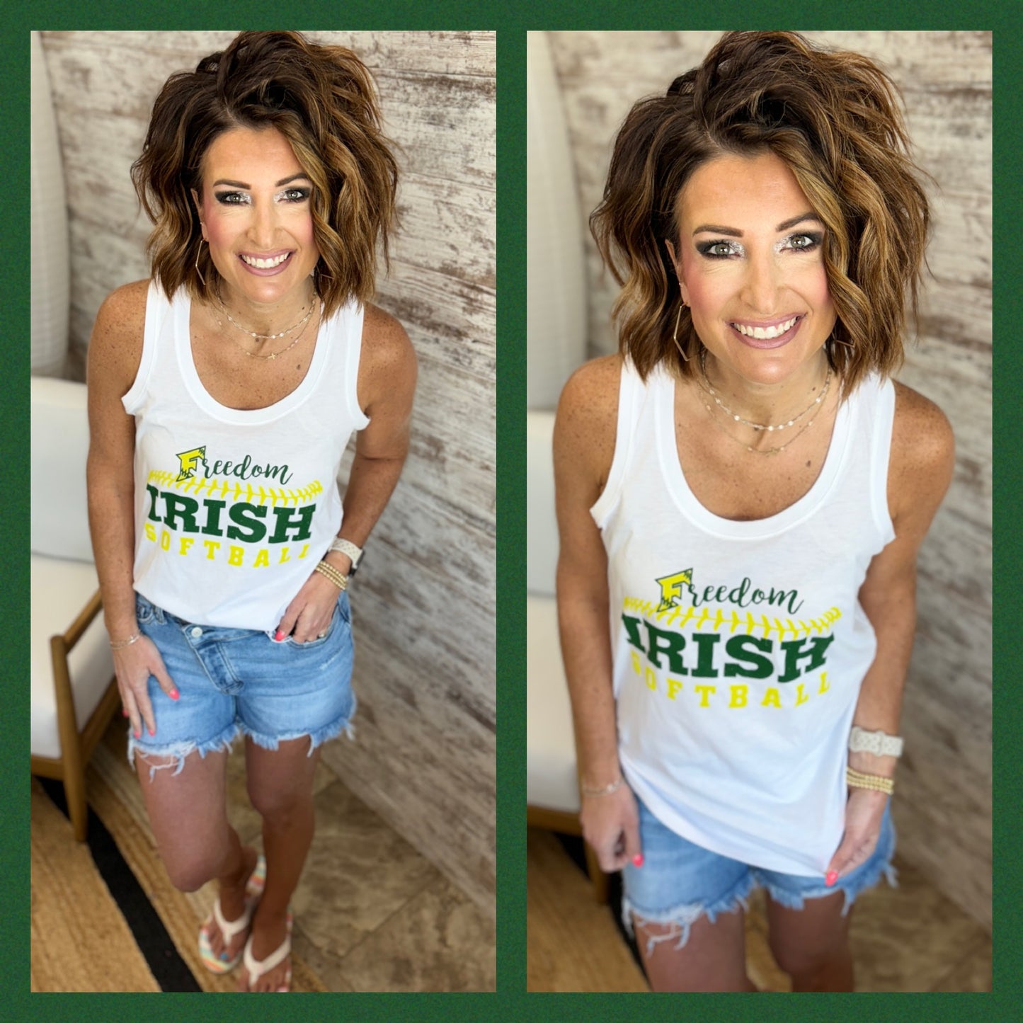 Freedom Irish Softball Racer Tank~ 2 Colors!