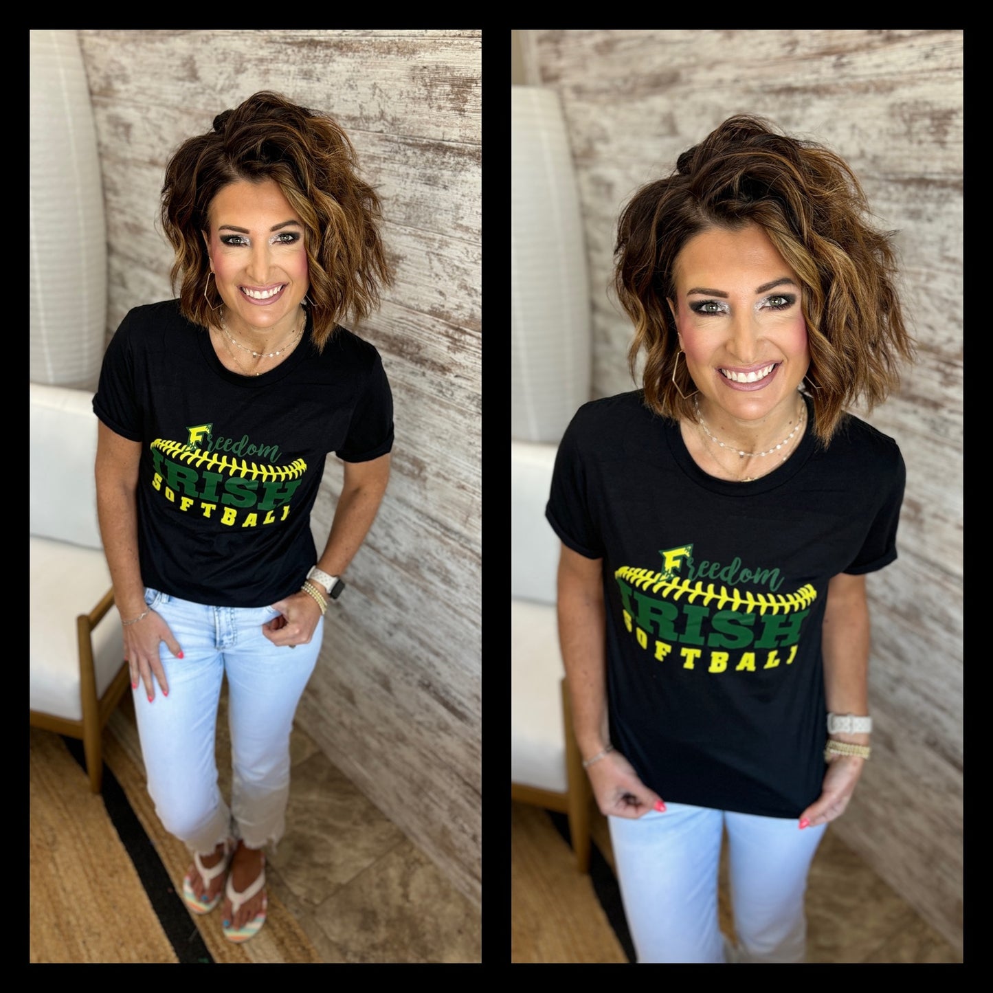 Freedom Irish Softball Black Bella Tee ~ Youth and Adult