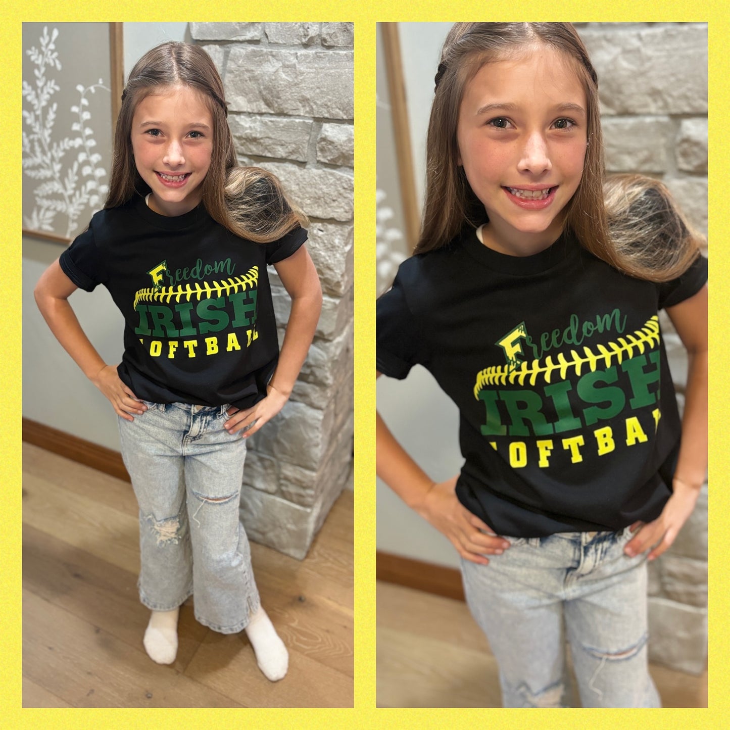 Freedom Irish Softball Black Bella Tee ~ Youth and Adult