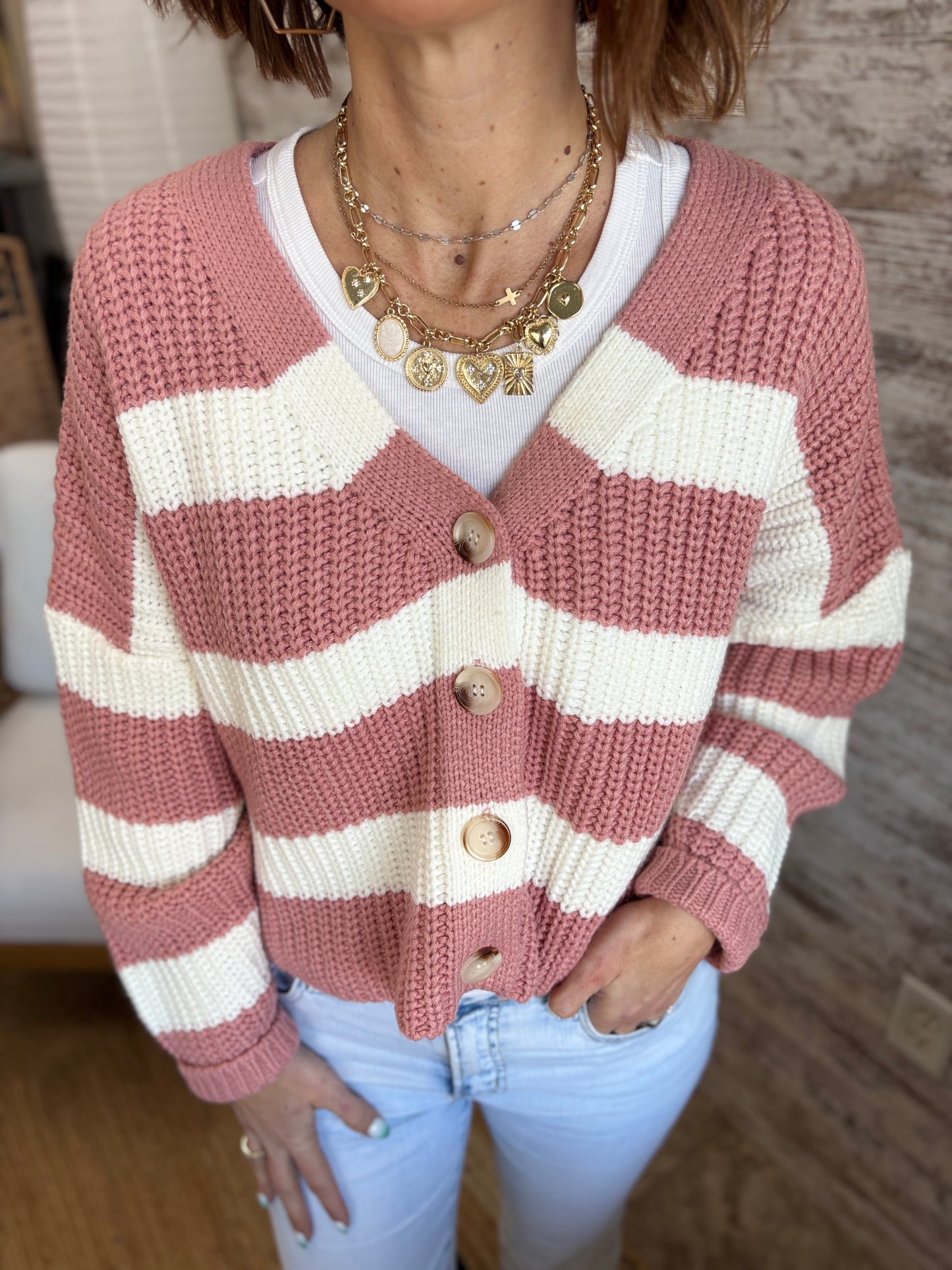 Rhinestone Gold Charm Necklace