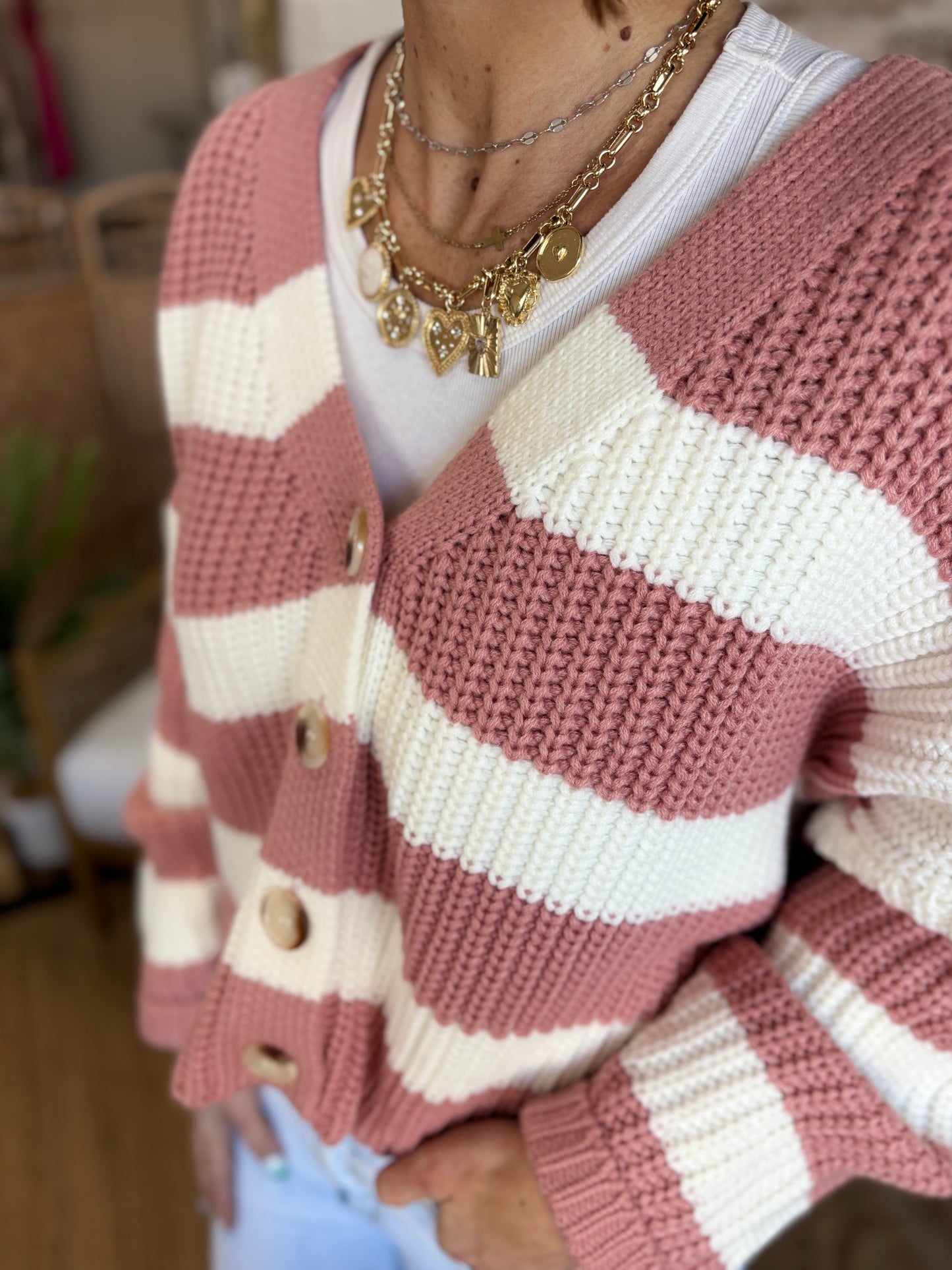 Rhinestone Gold Charm Necklace