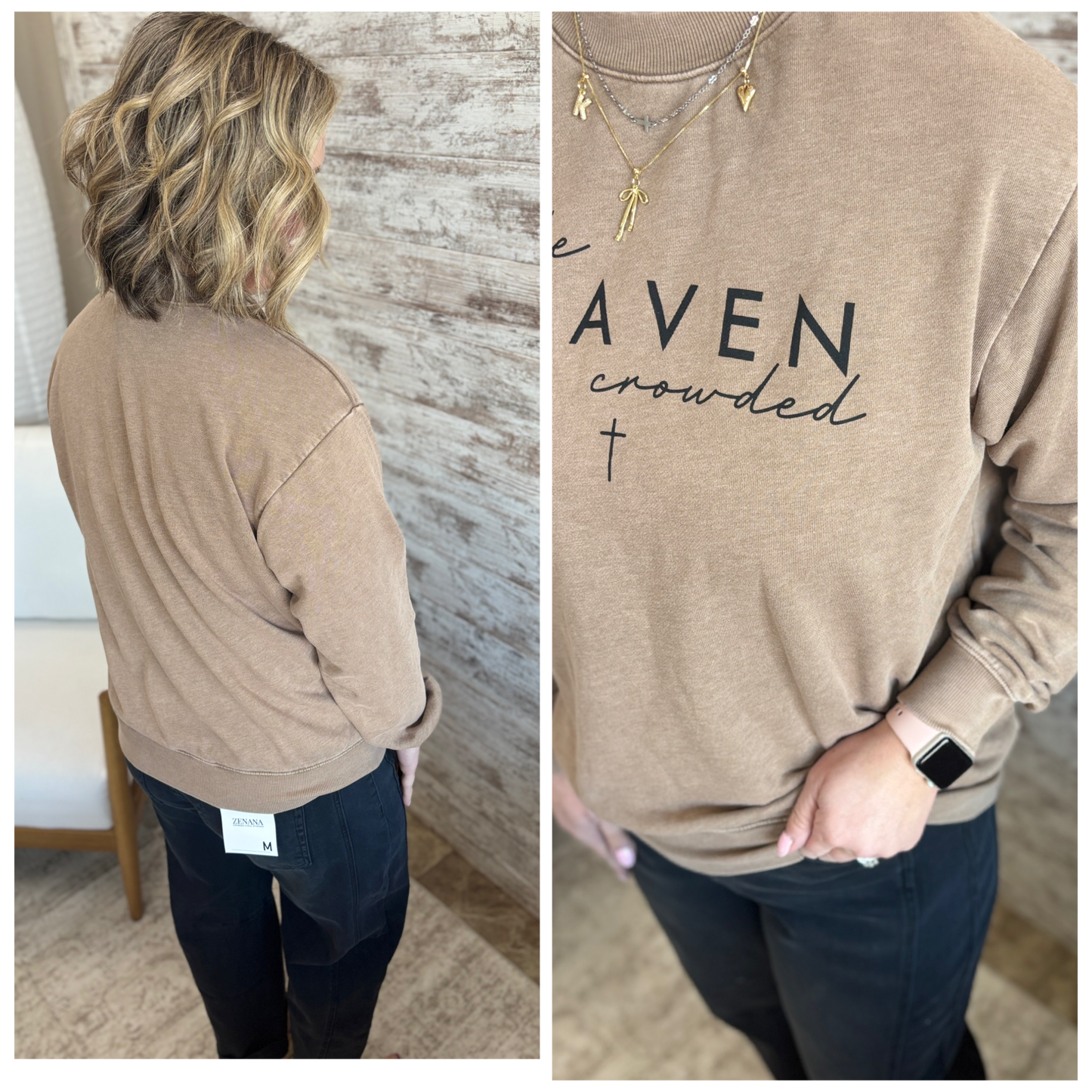Make Heaven Crowded Mineral Taupe Crew Neck