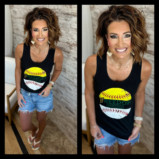 Freedom Irish Softball/Baseball Combo Black Racer Tank