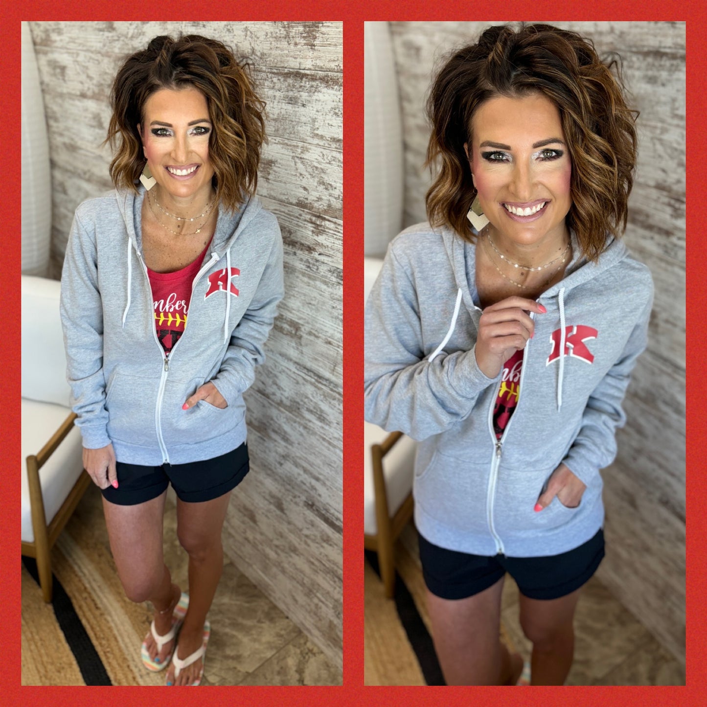 Kimberly Grey Full Zip Bella Hoodie