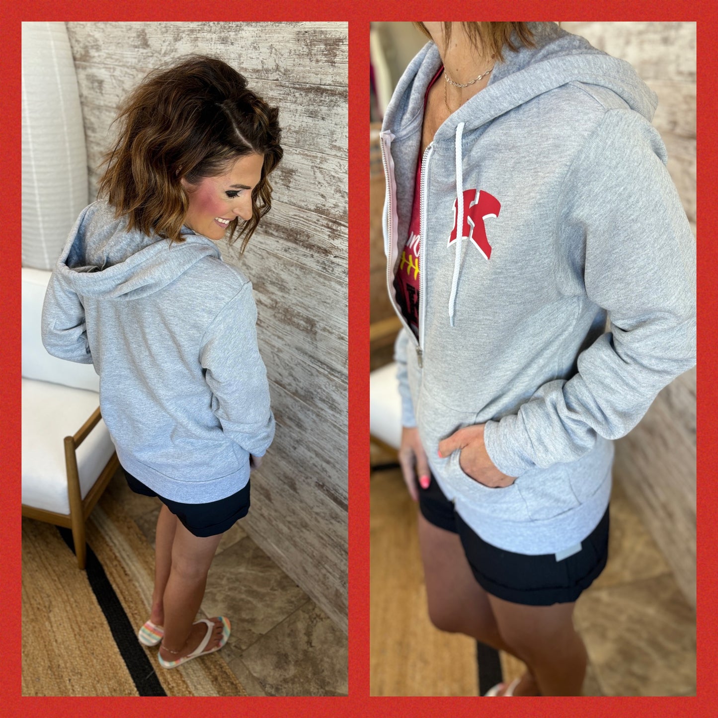 Kimberly Grey Full Zip Bella Hoodie