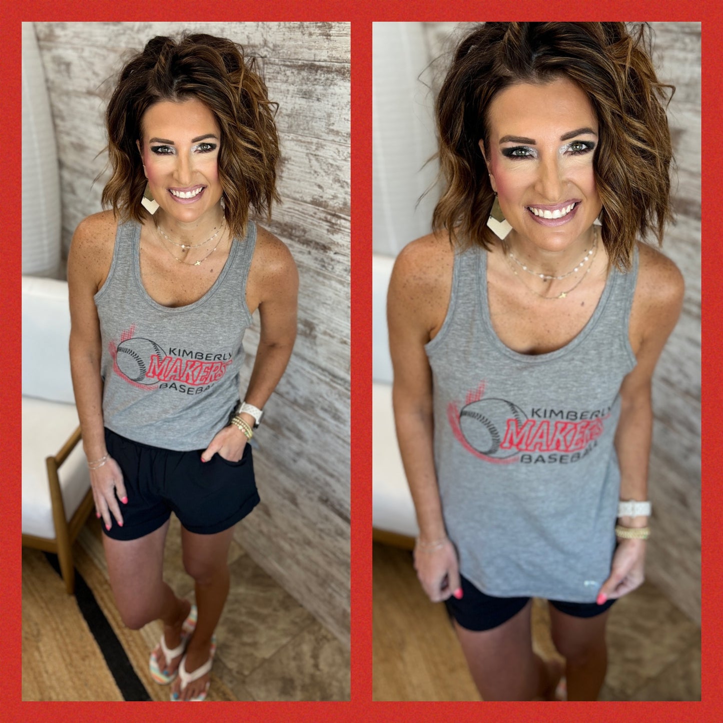 Kimberly Makers Baseball Grey Sport Tank