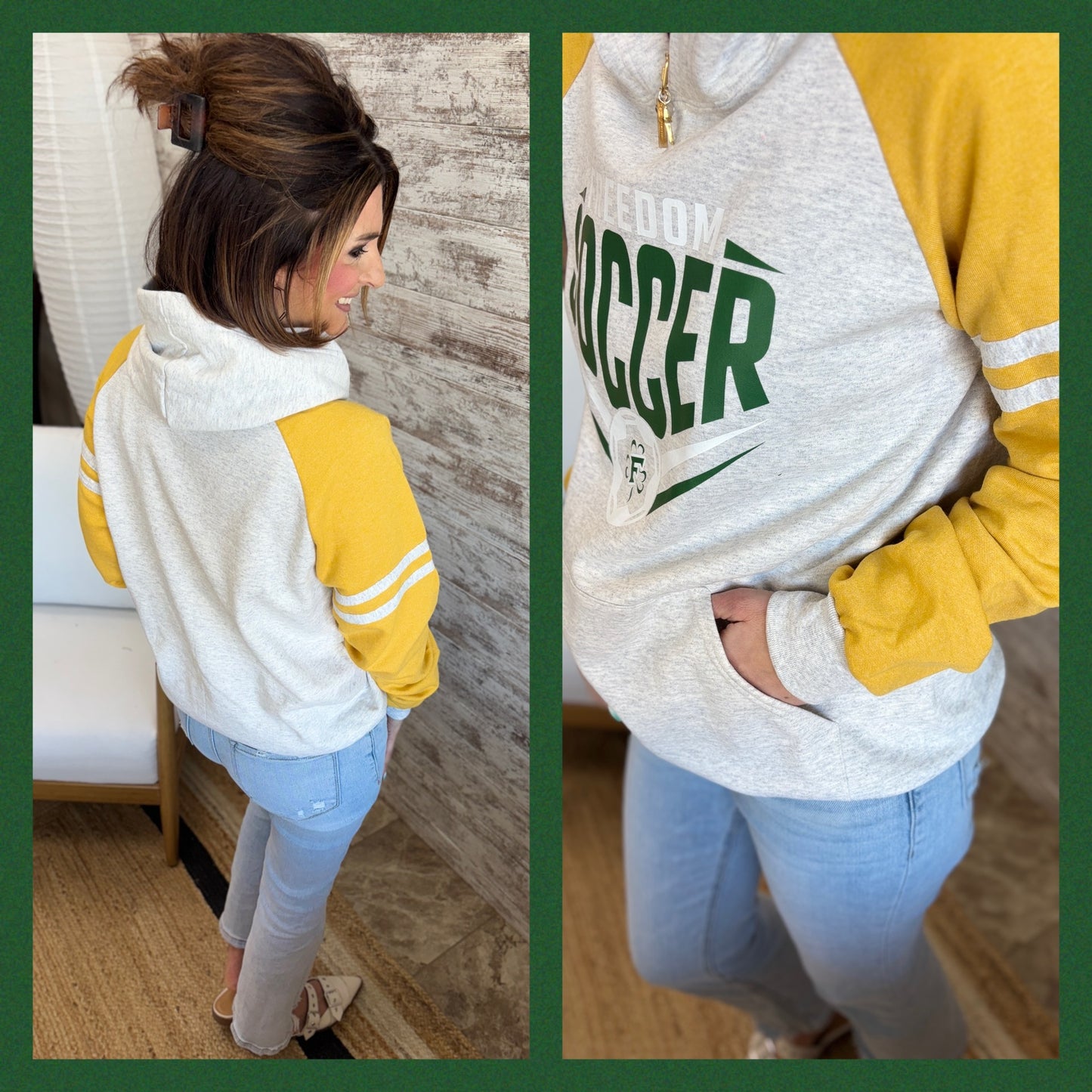 Freedom Soccer Vintage Varsity Mustard Hoodie
