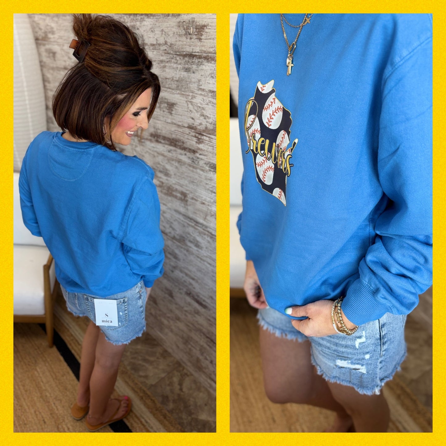 Brewers Blue Moon Beach Washed Crewneck