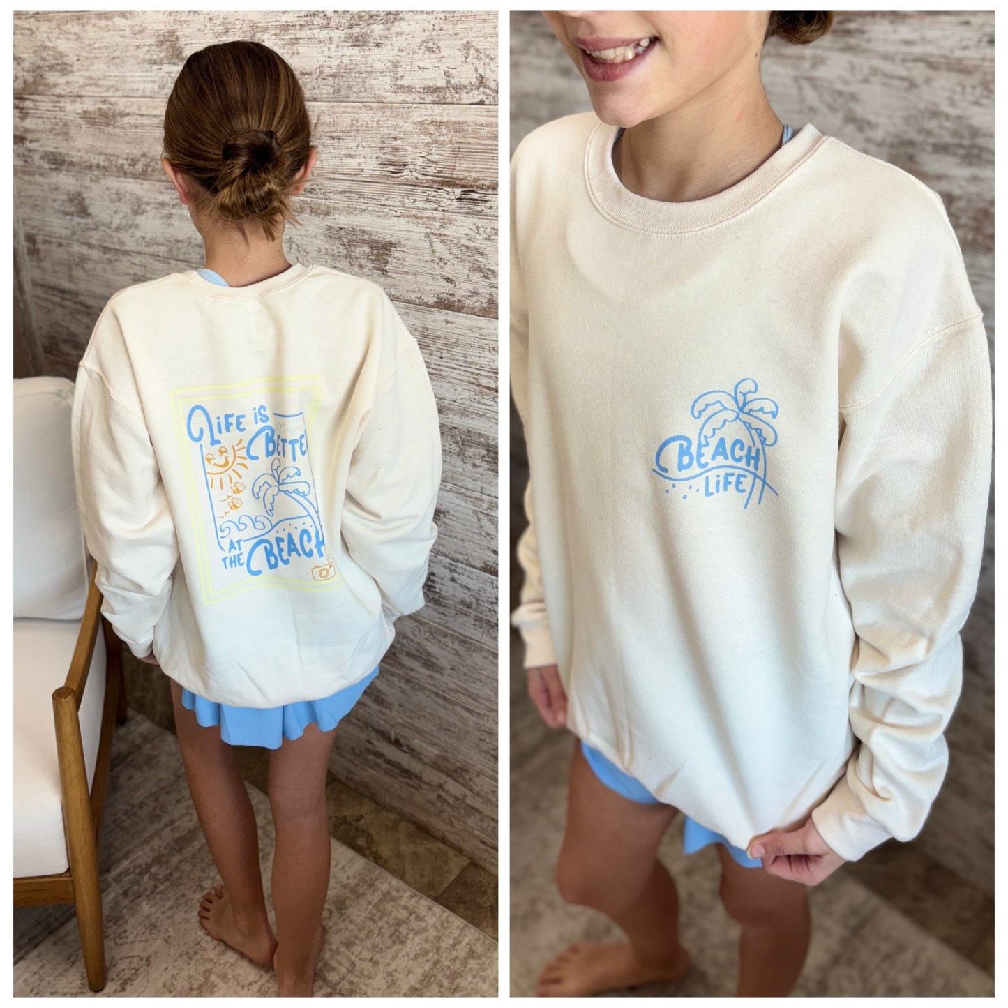 Life is Better at the Beach JERZEES Crew ~ Youth ~ 2 Colors