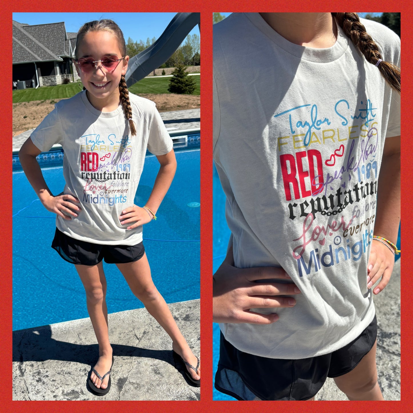 Taylor Swift Album Bella Heather Dust Tee ~ Youth and Adult