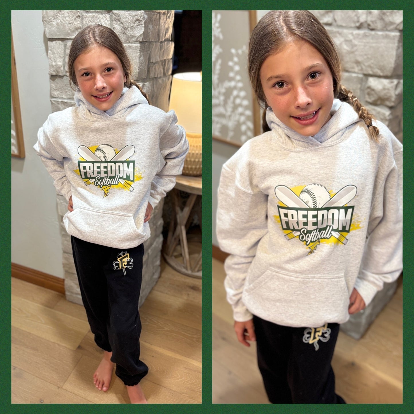 Freedom Irish Softball Youth Port & Company Hoodie ~ 3 Color Options