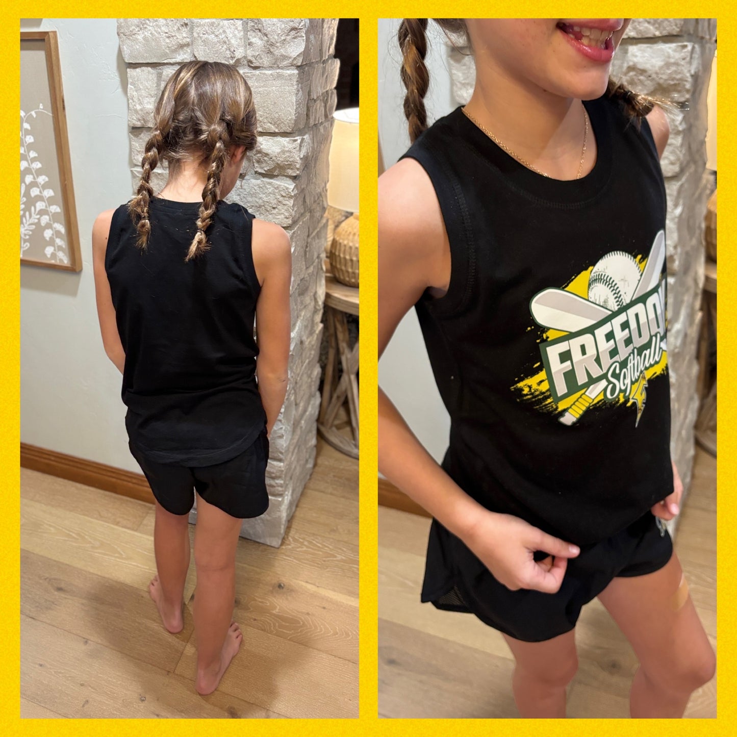 Freedom Irish Softball Black Youth Jersey Tank