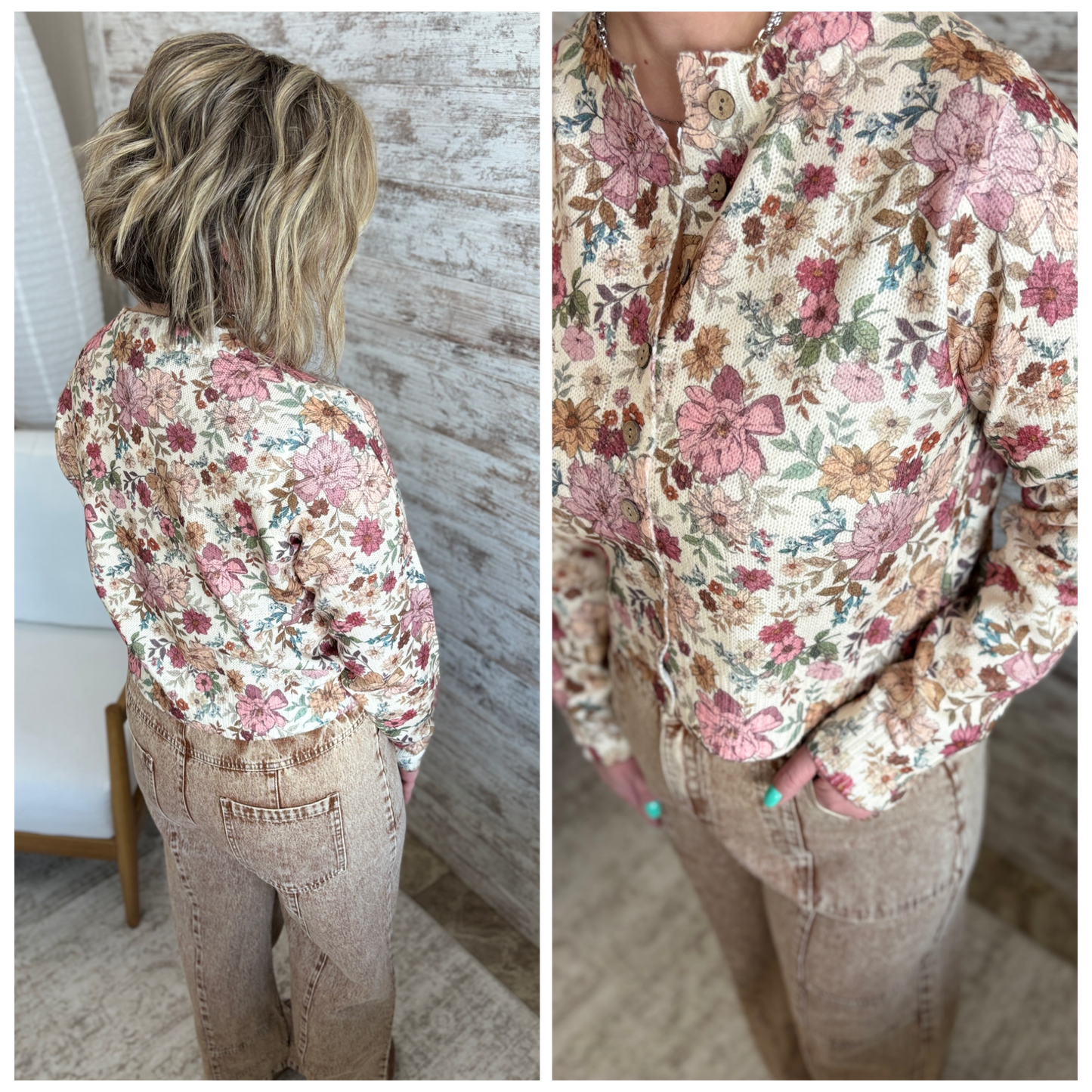 Floral Print Cardigan
