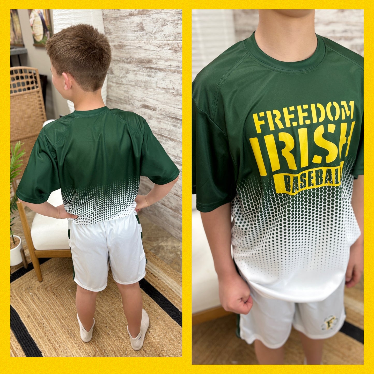 Freedom Irish Baseball Badger Hex Forest Tee~ Youth